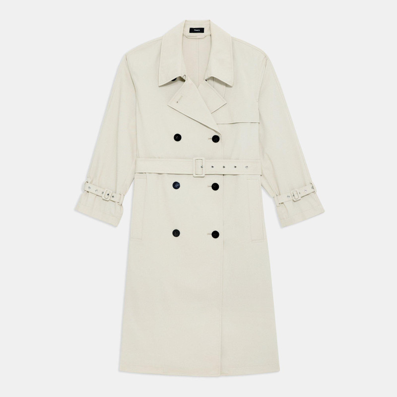 Double-Breasted Trench Coat in Cotton-Blend 1