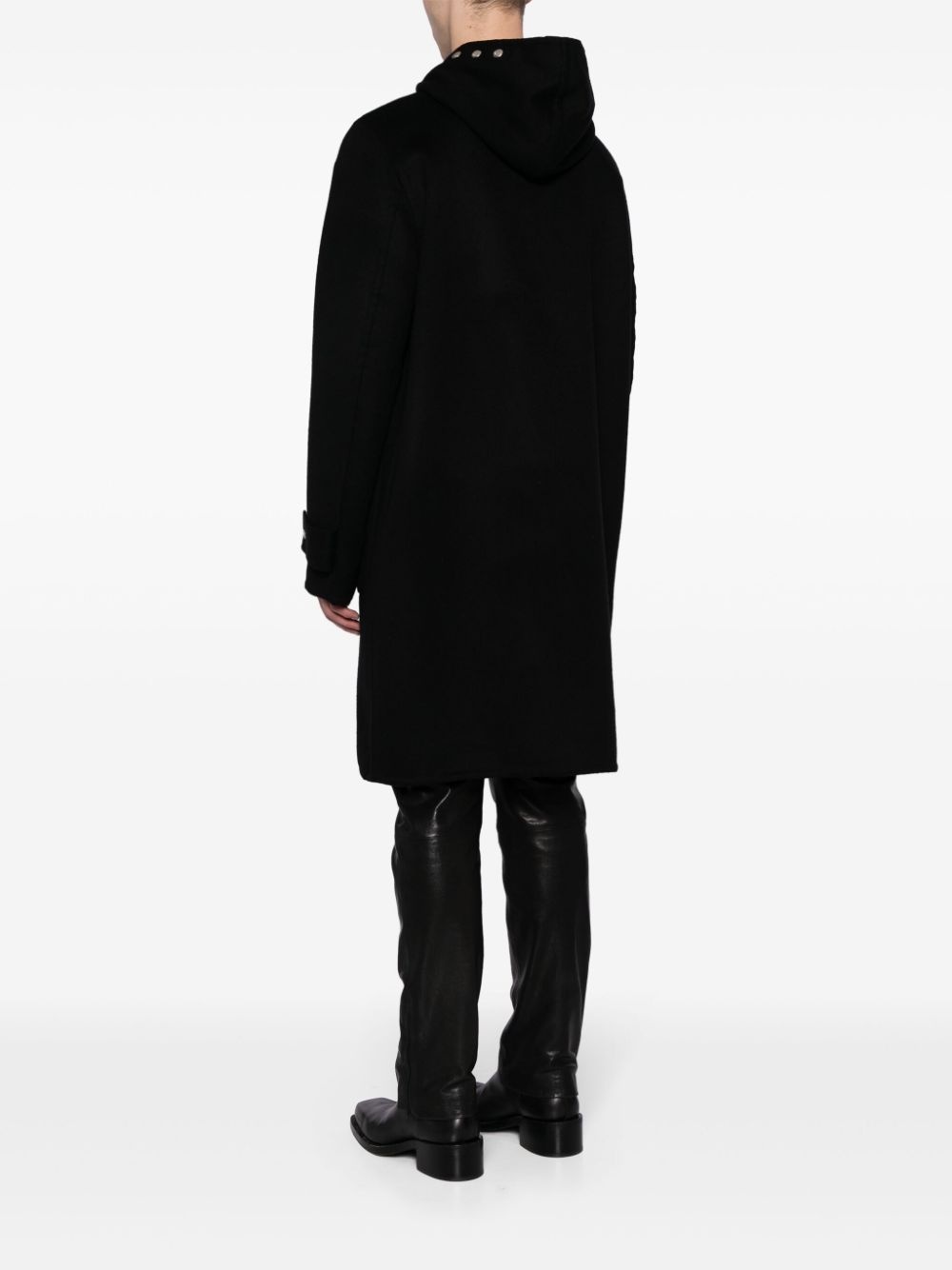 hooded single-breasted coat - 4
