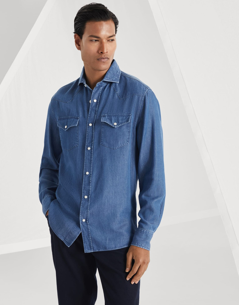 Brunello Cucinelli Lyocell lightweight denim easy fit Western