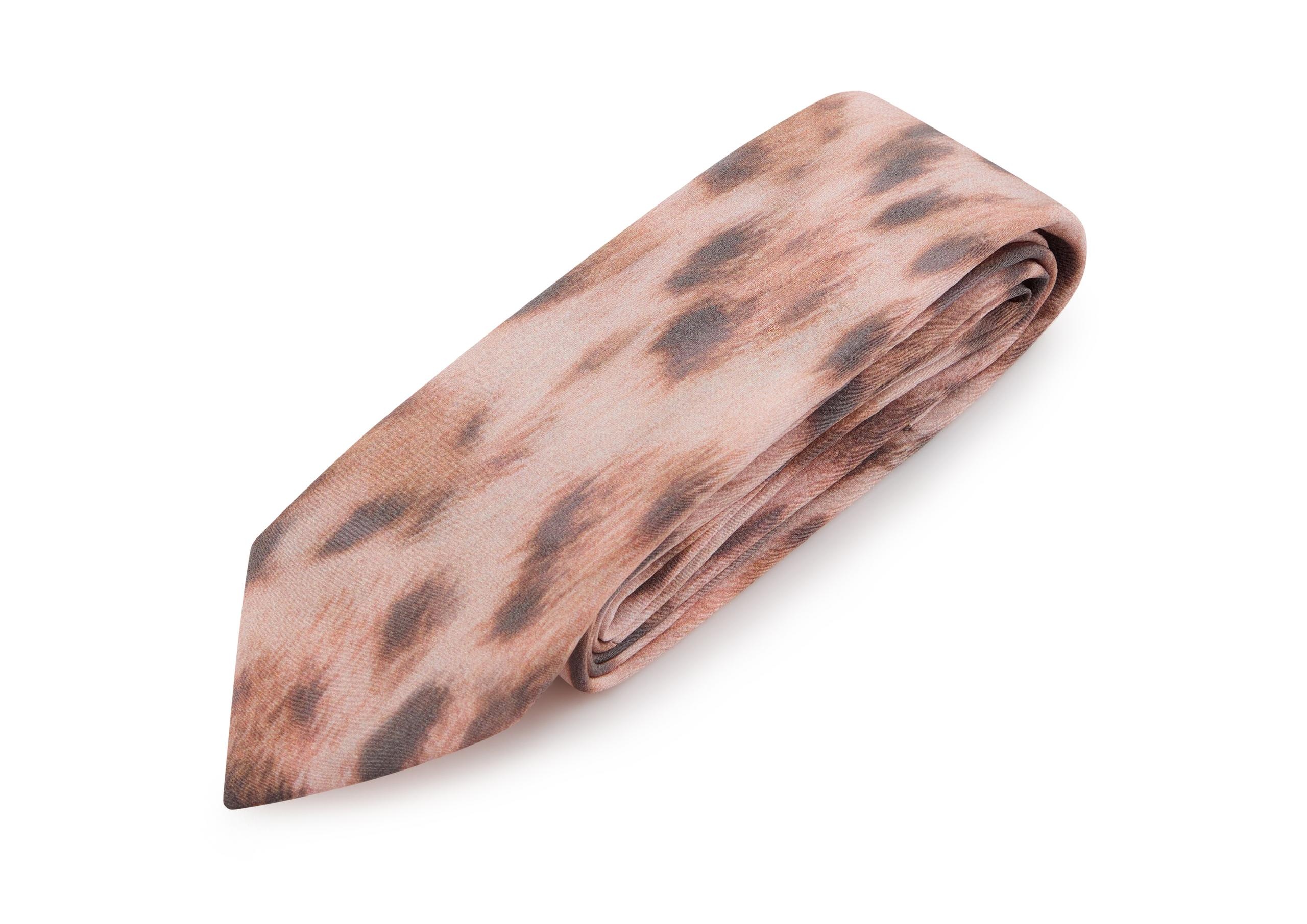 CHEETAH CREPE DE CHINE TIE - 3