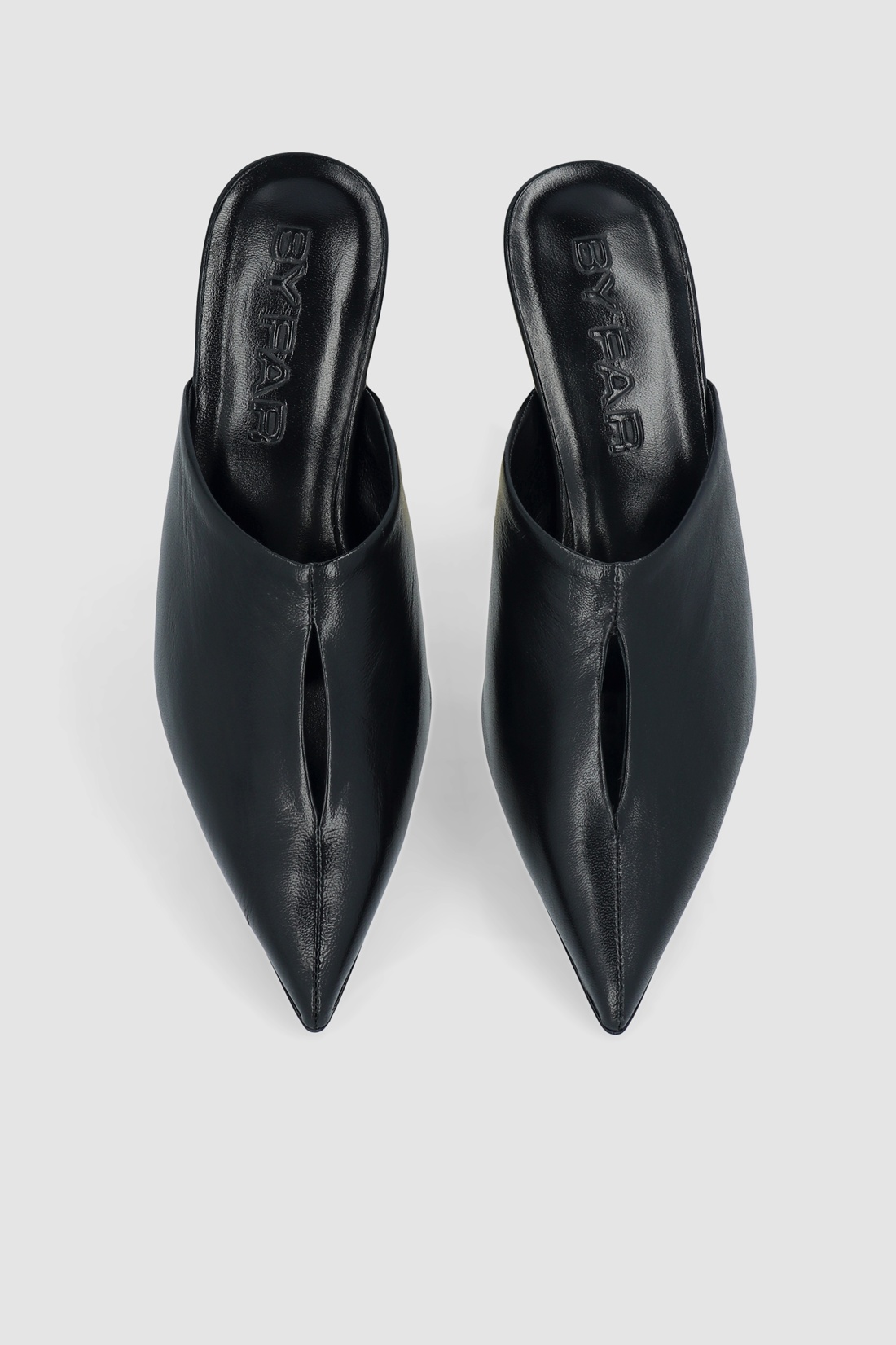 Luciana Black Glossed Nappa Leather Mule - 4