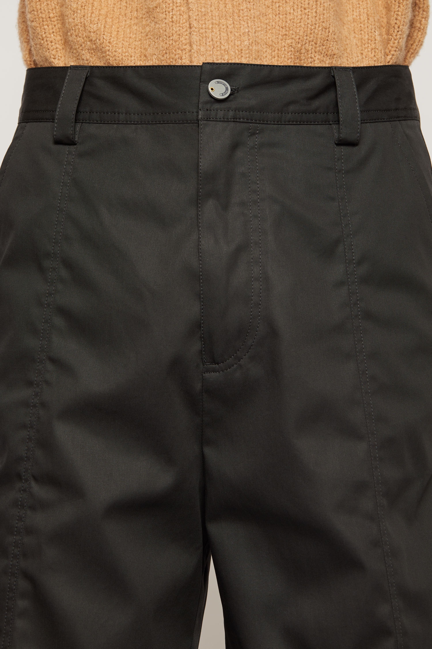 Wide-leg cotton shorts black - 5