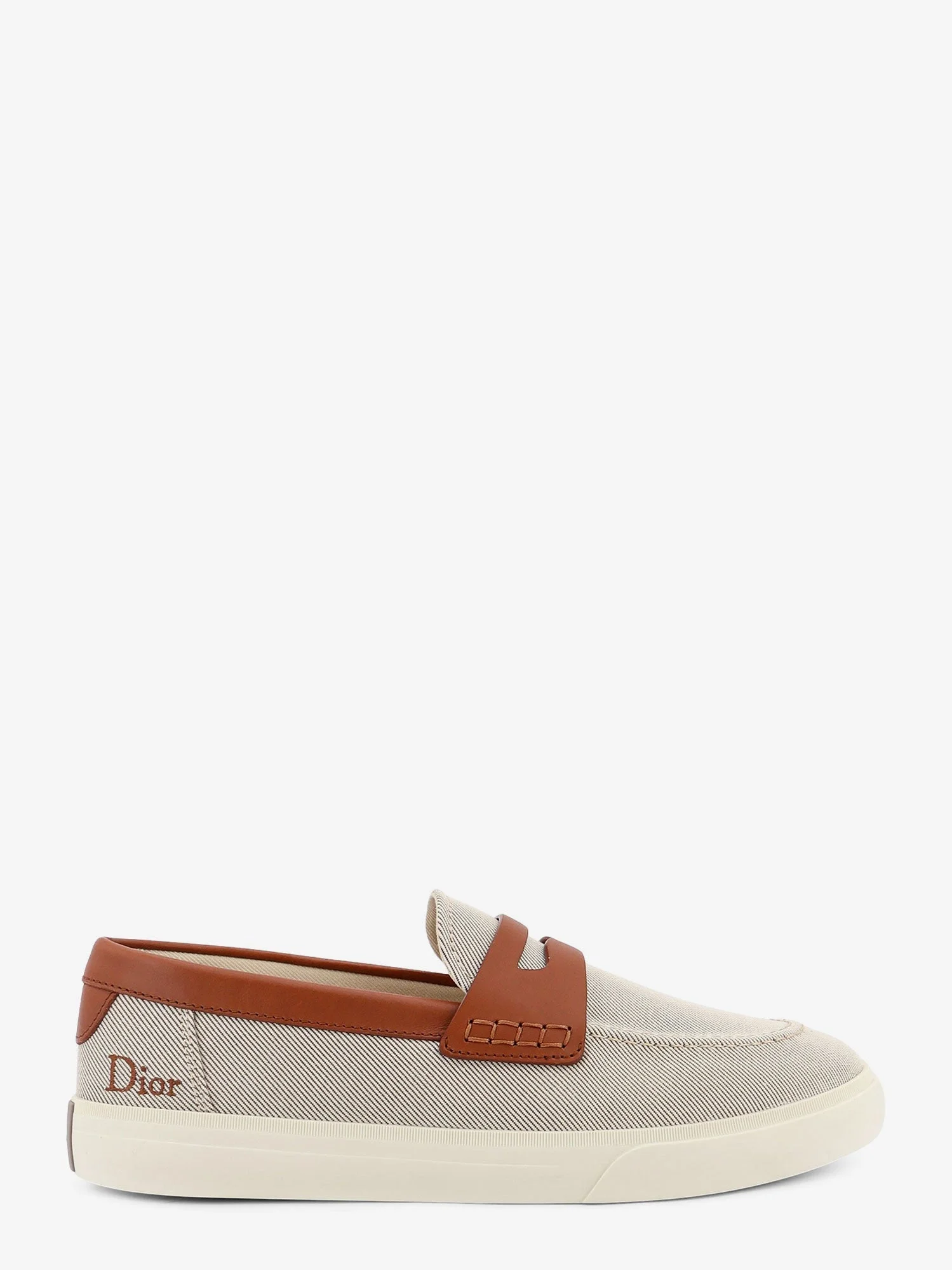 Dior Men Chester Dioriviera Canvas And Leather Loafers - 1