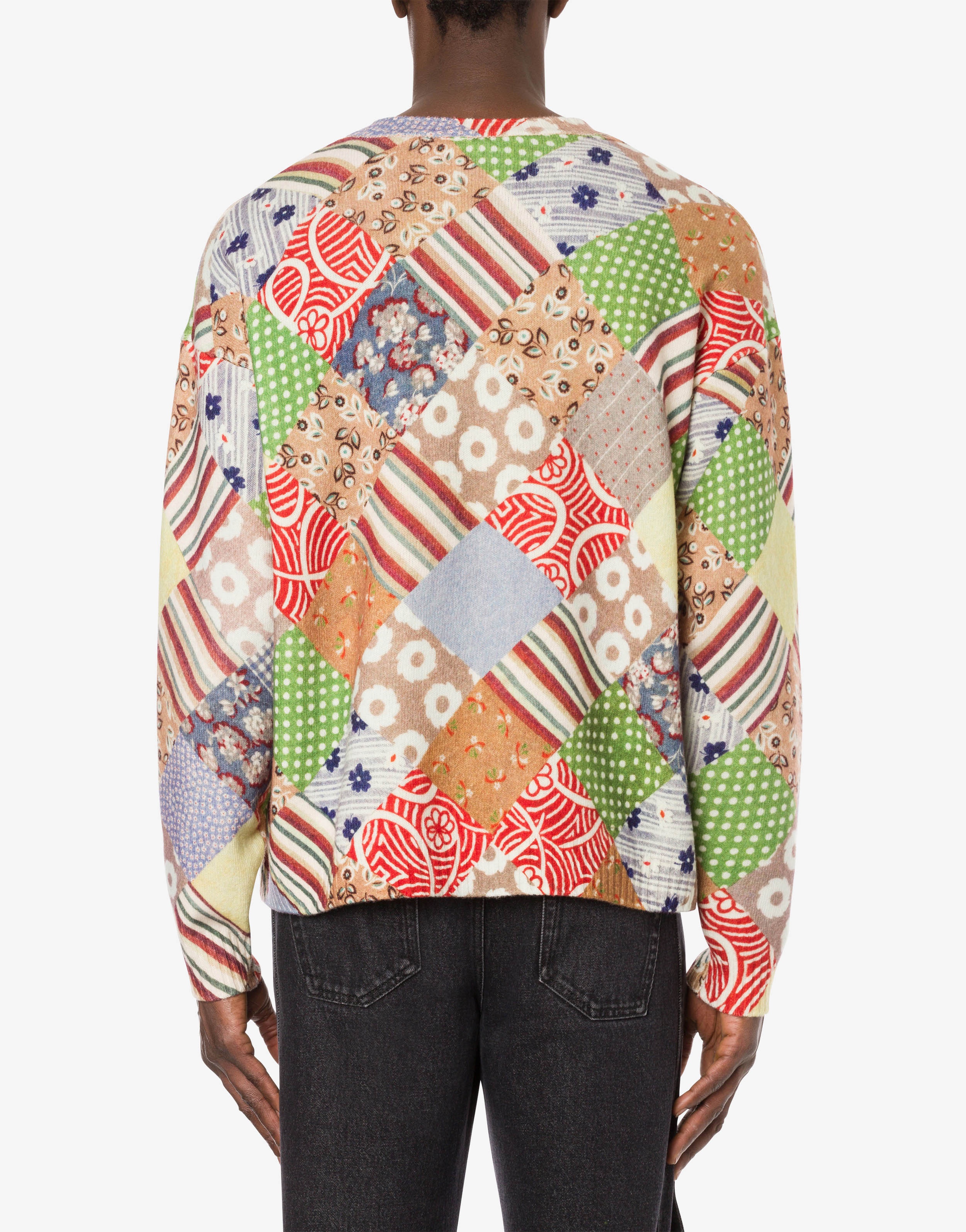 QUILT PRINT LAMBSWOOL JUMPER - 3