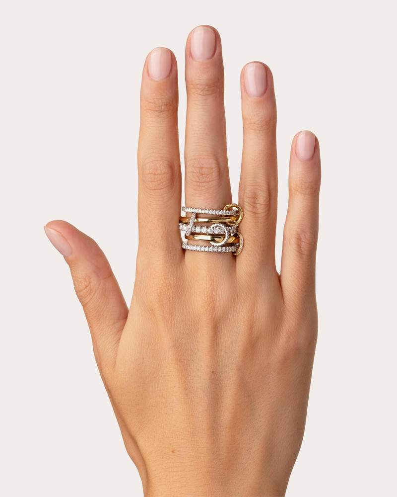 Spinelli Kilcollin Alia 18K Two-Tone Gold Diamond Linked Rings outlook