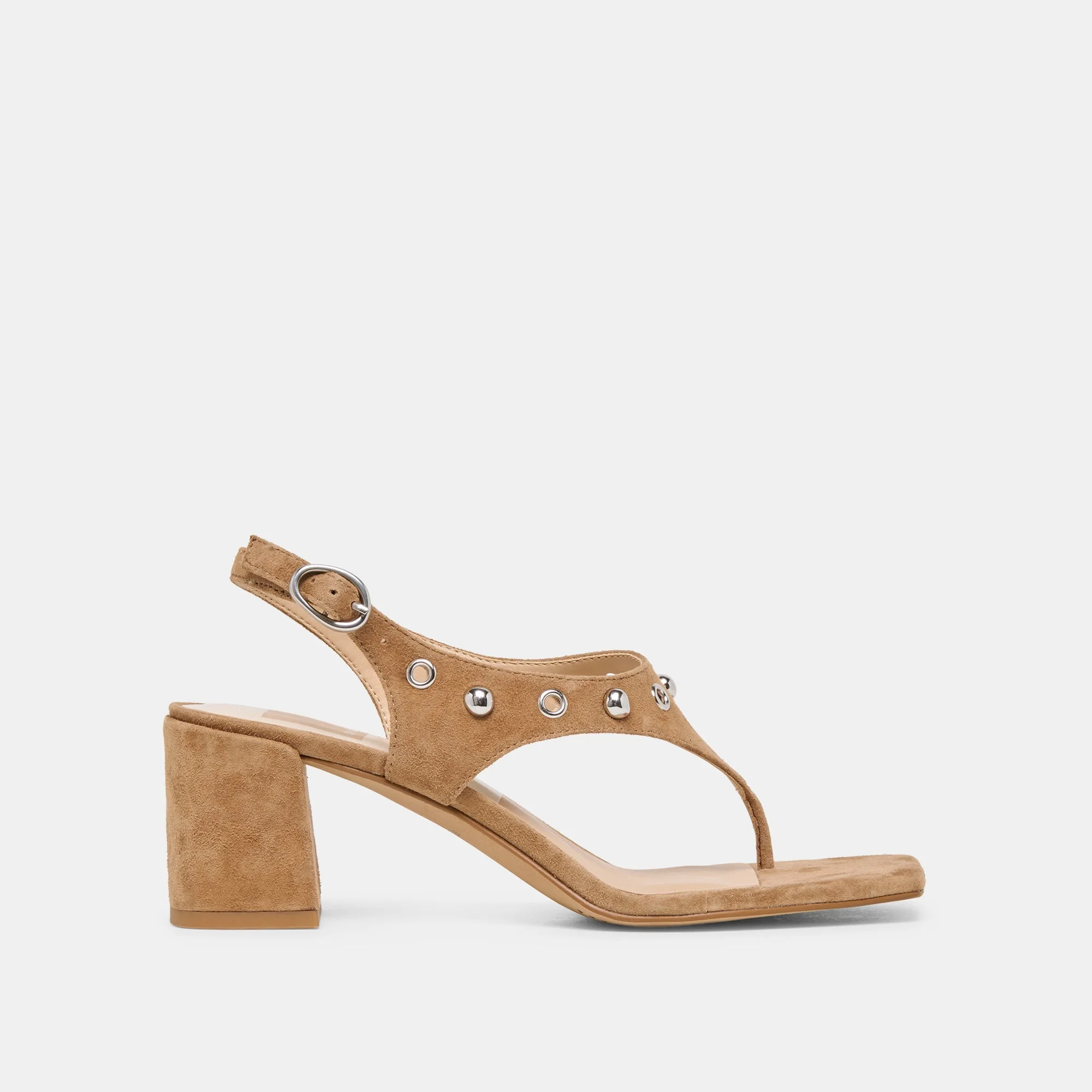 YVES STUD HEELS LT BROWN SUEDE - 1