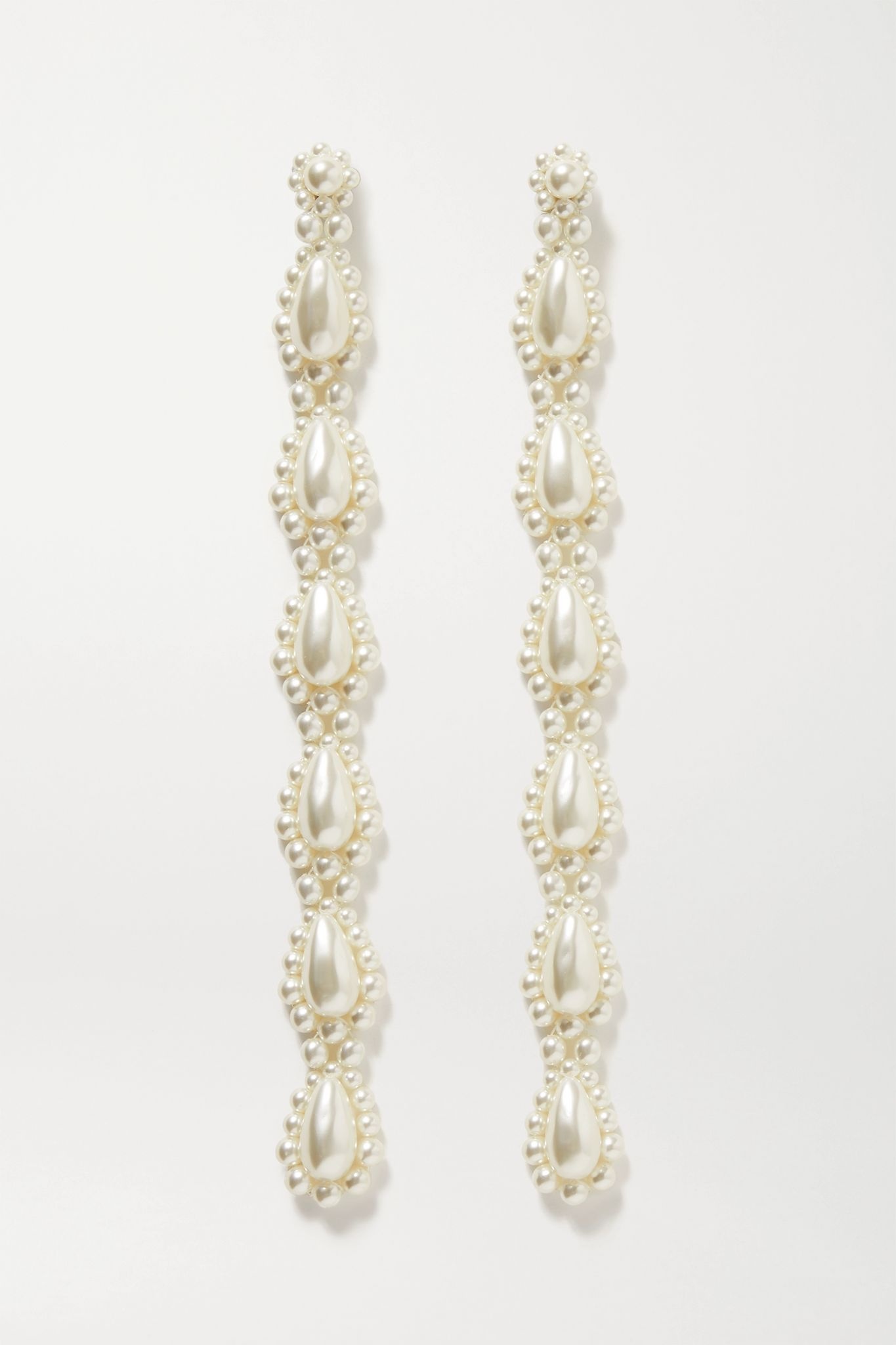 Gold-tone faux pearl earrings - 1