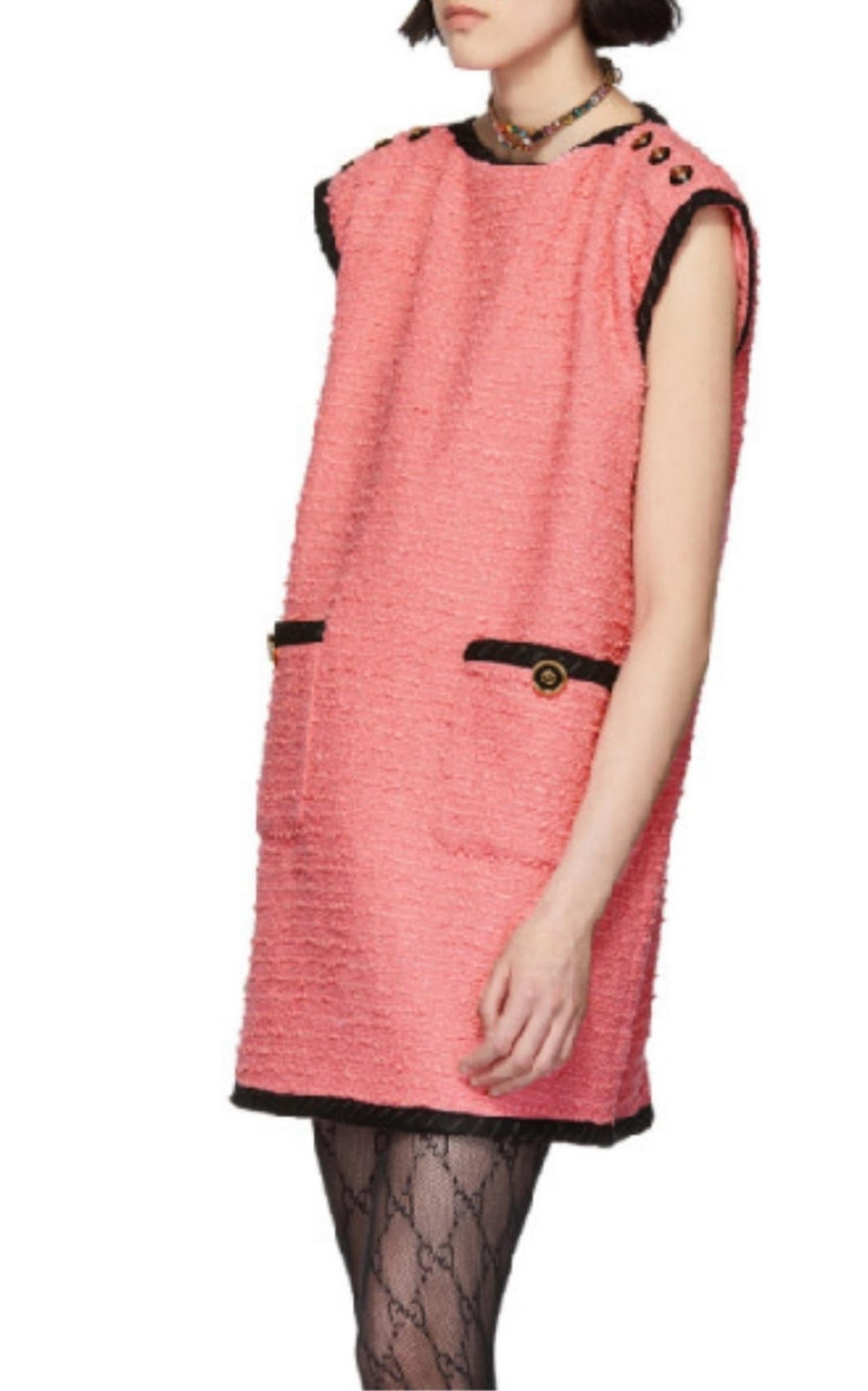 Wool Blend Pink Shift Dress - 4