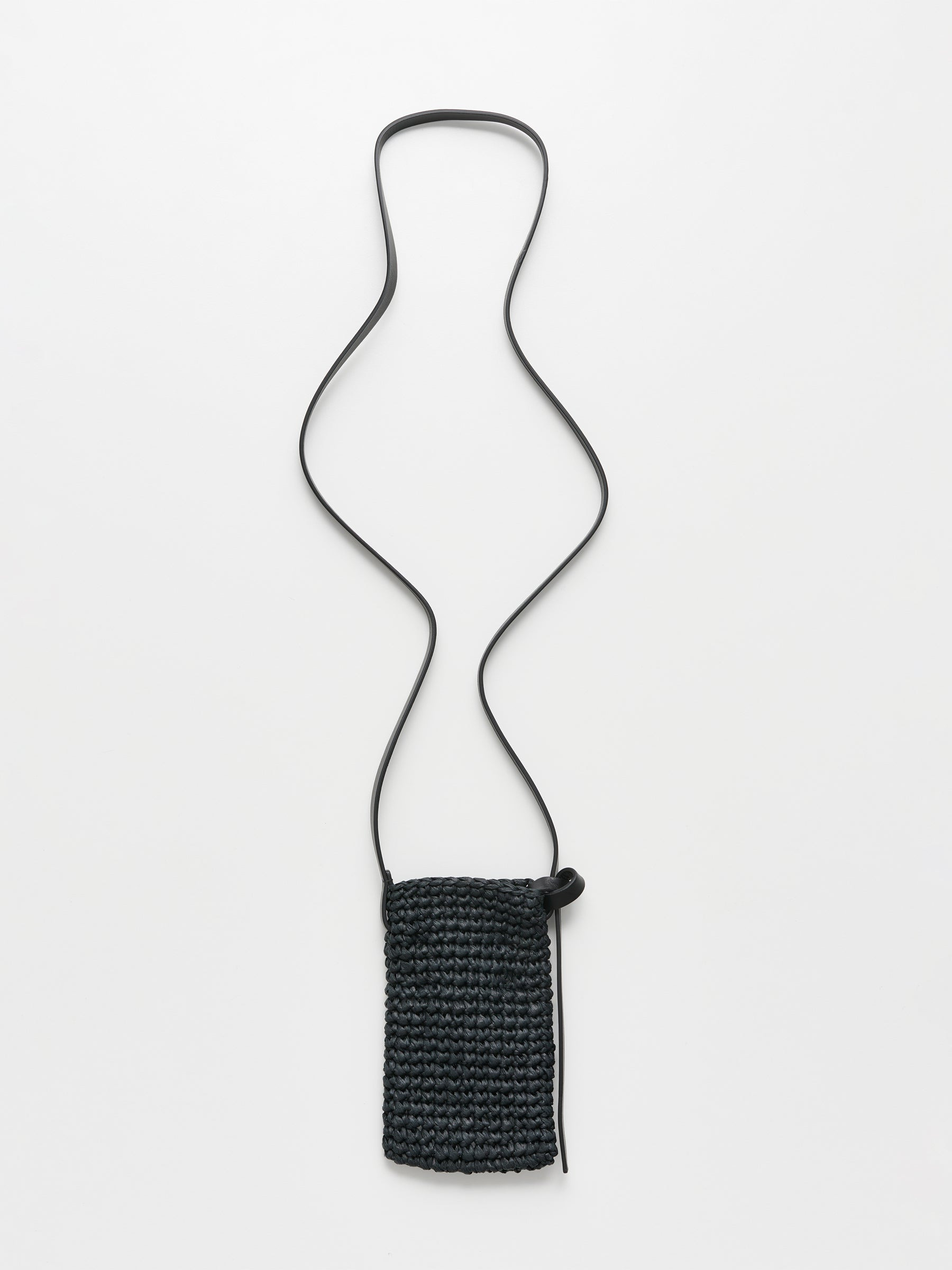 JIL SANDER+ CROCHET PHONE POCKET BAG BLACK - 2