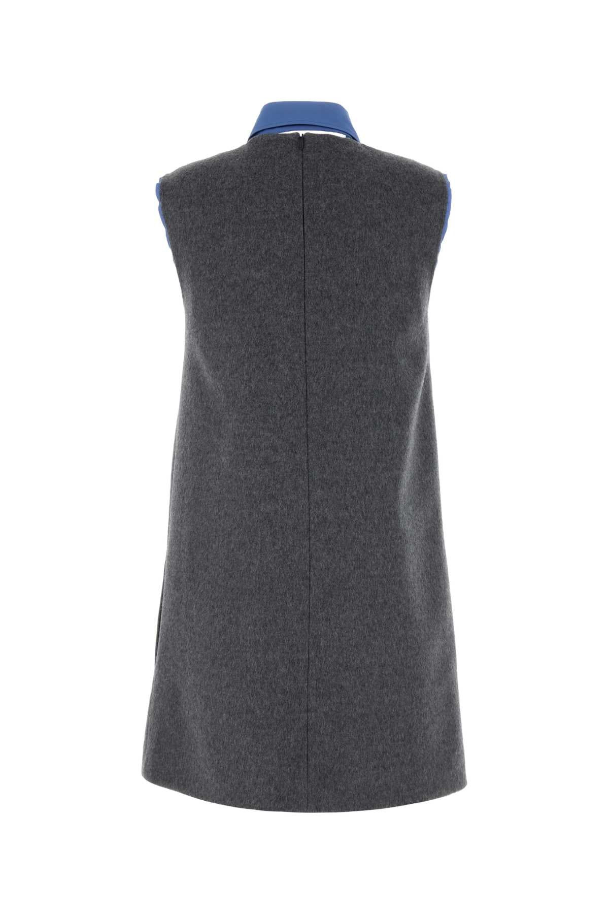 Miu Miu Women Grey Velour Mini Dress - 2