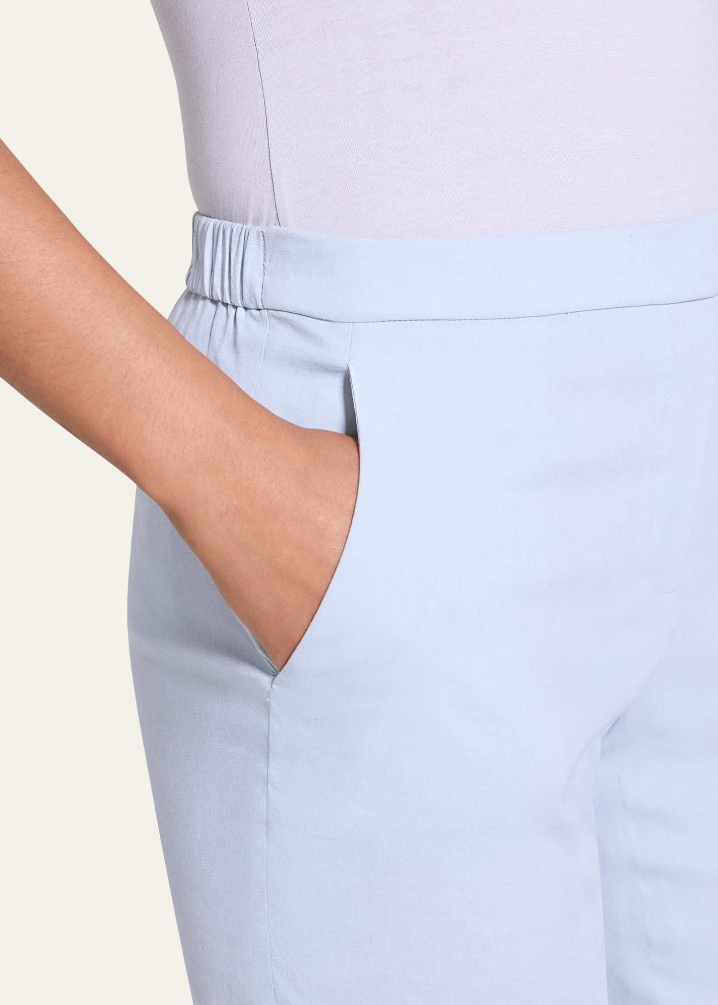 Treeca Good Linen Cropped Pull-On Ankle Pants - 5