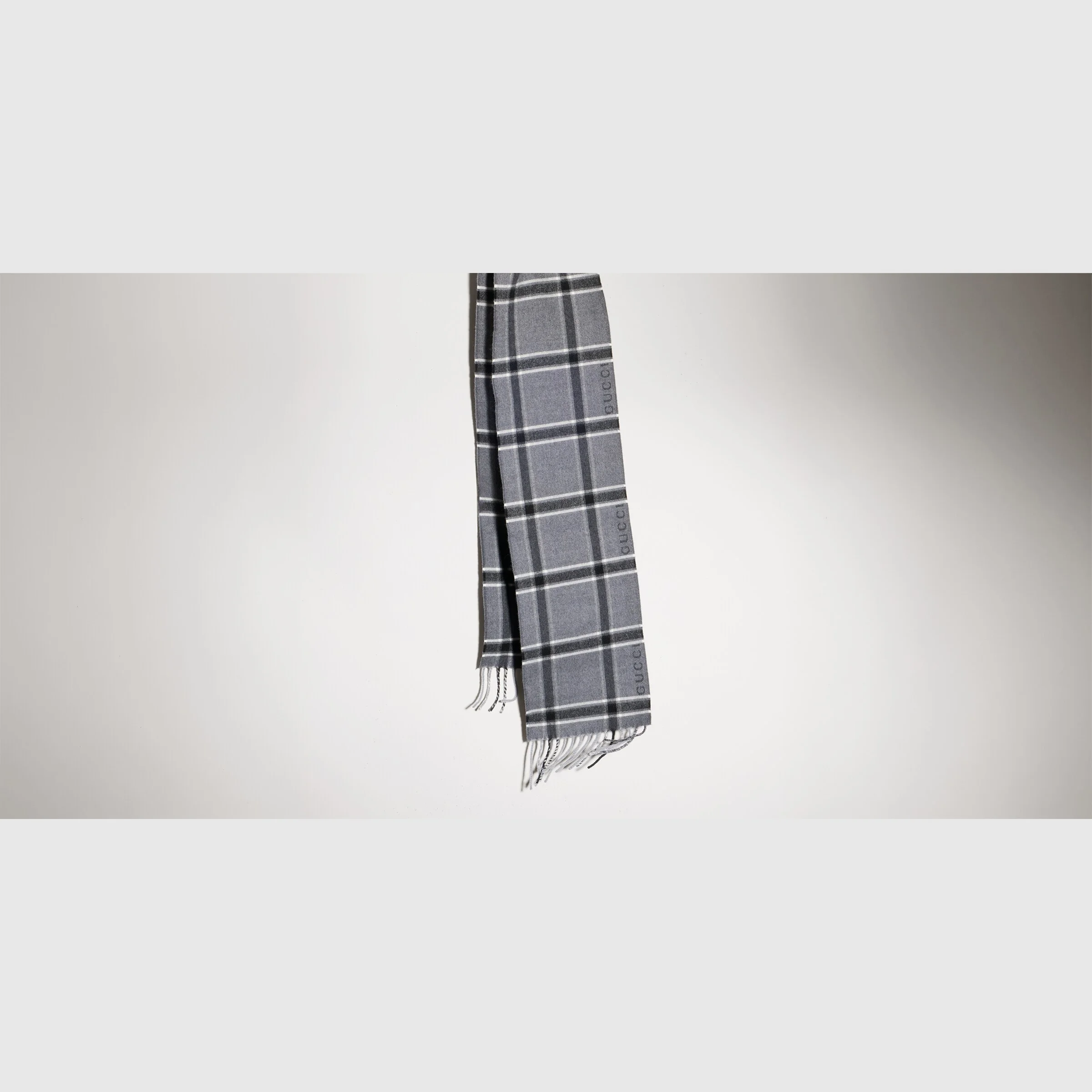Gucci tartan wool cashmere scarf - 1