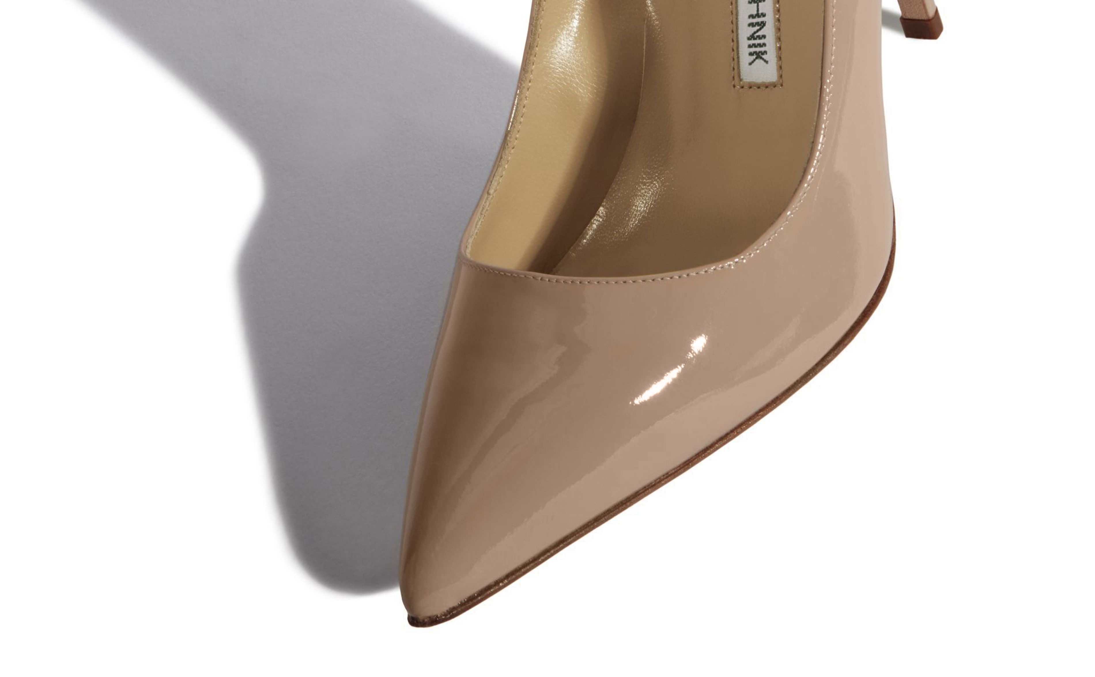 Dark Blush Patent Leather Pointed Toe Pumps - 4