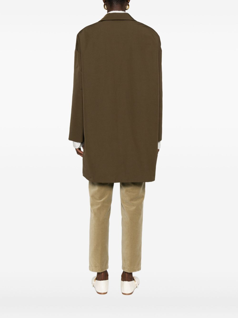 button-front notched-lapel coat - 4