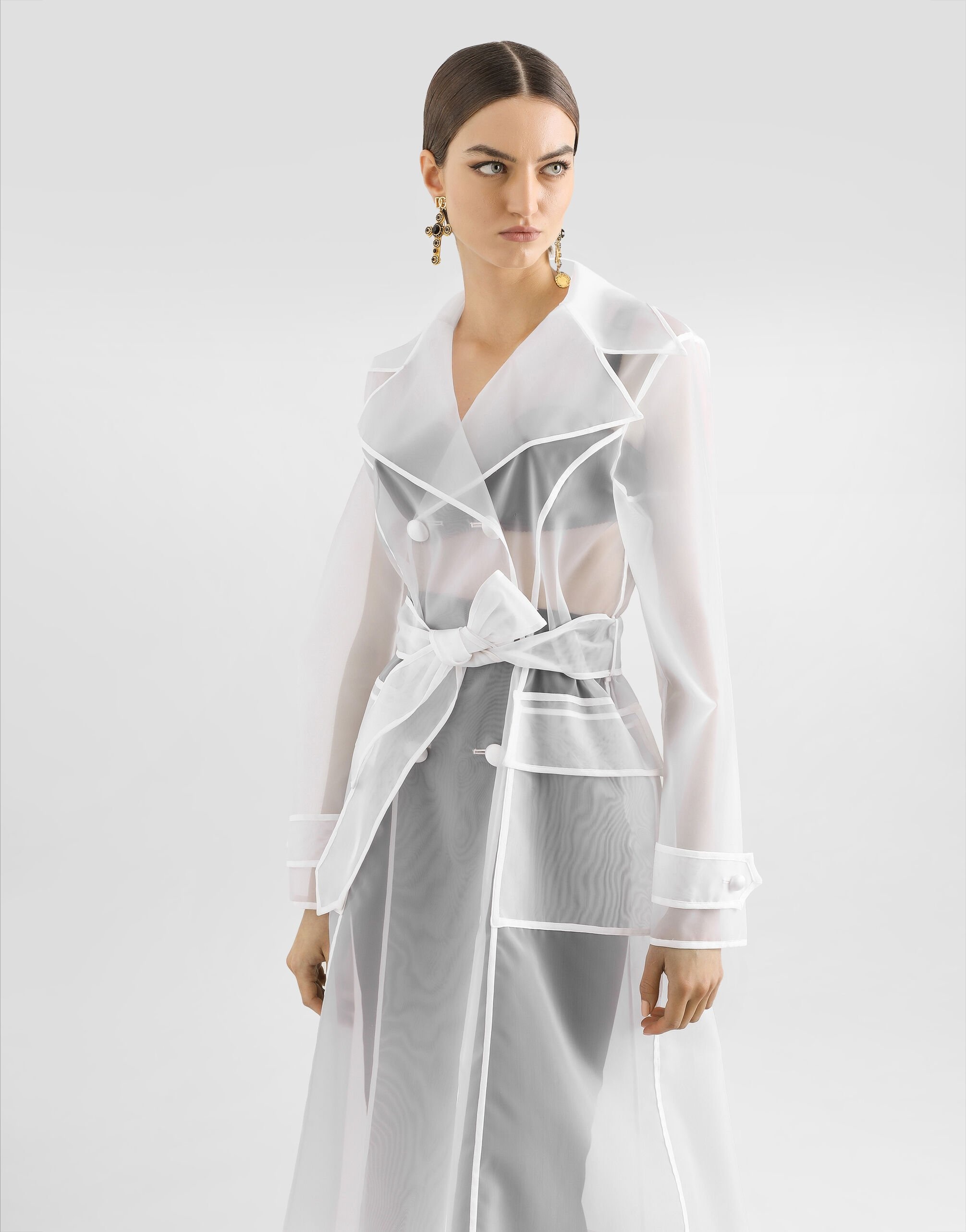 Technical organza trench coat - 4