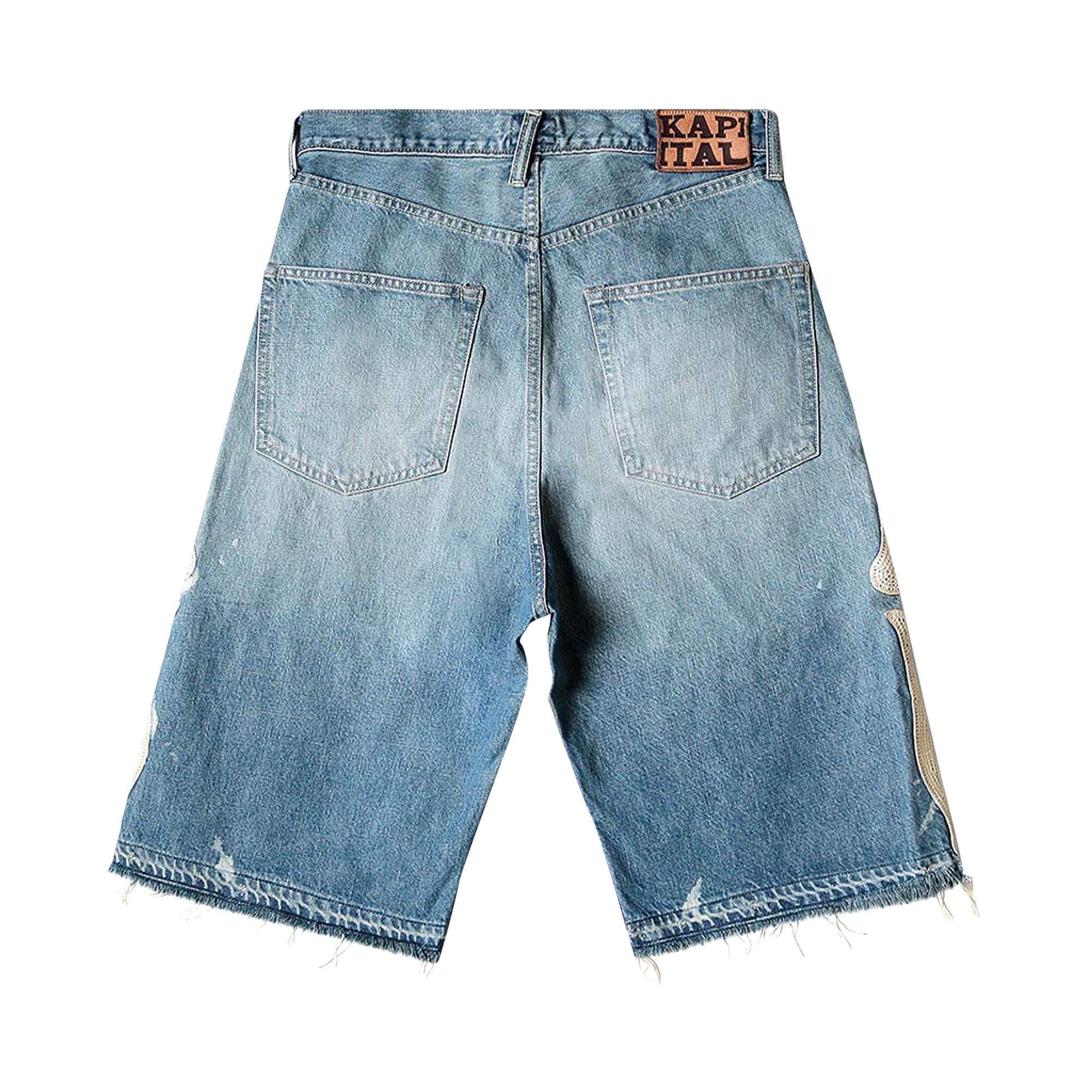 Kapital Bone Denim Shorts 'Indigo Processing' - 2