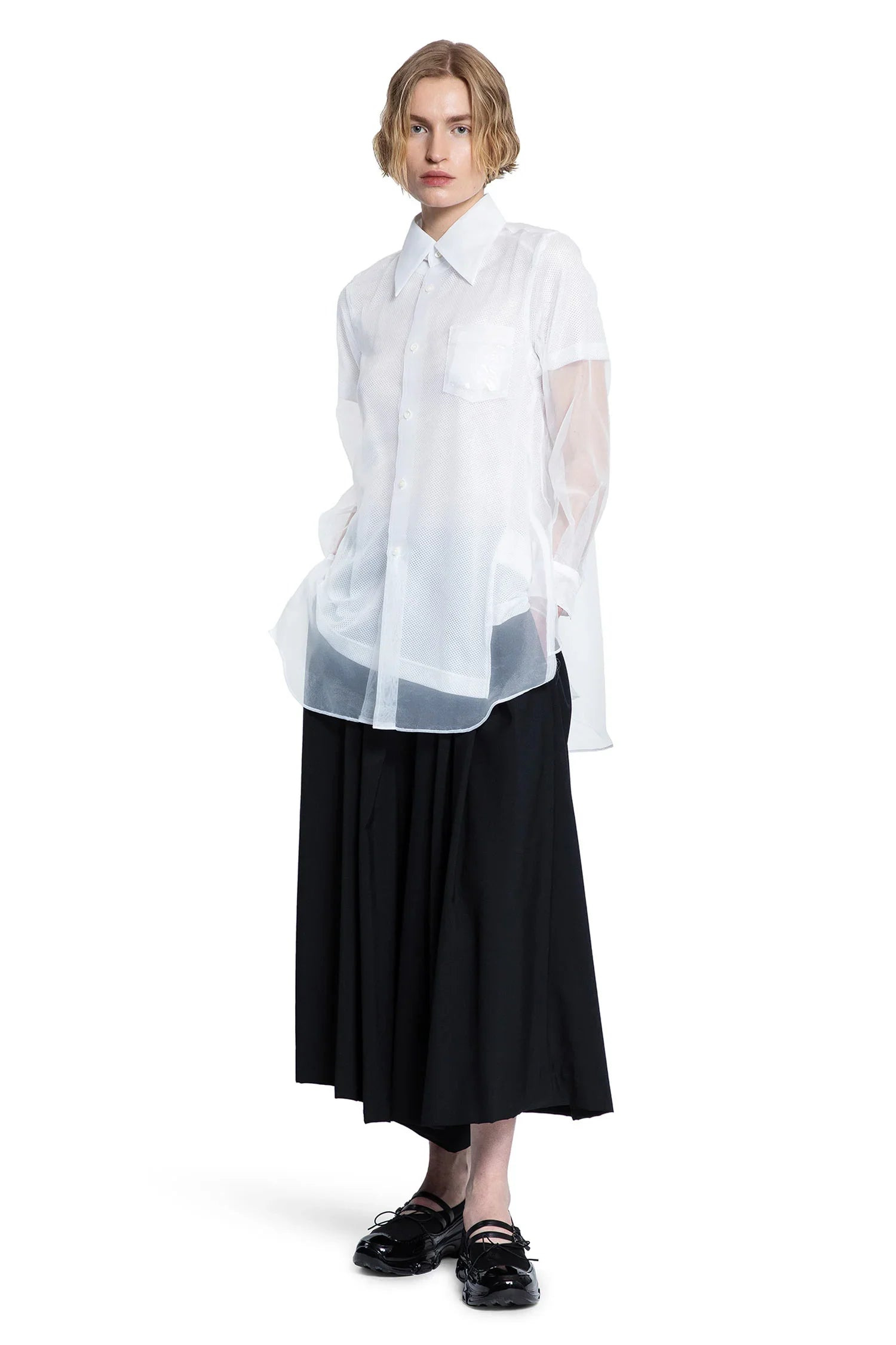 Asymmetric-Nylon-Mesh-T-Shirt - 4