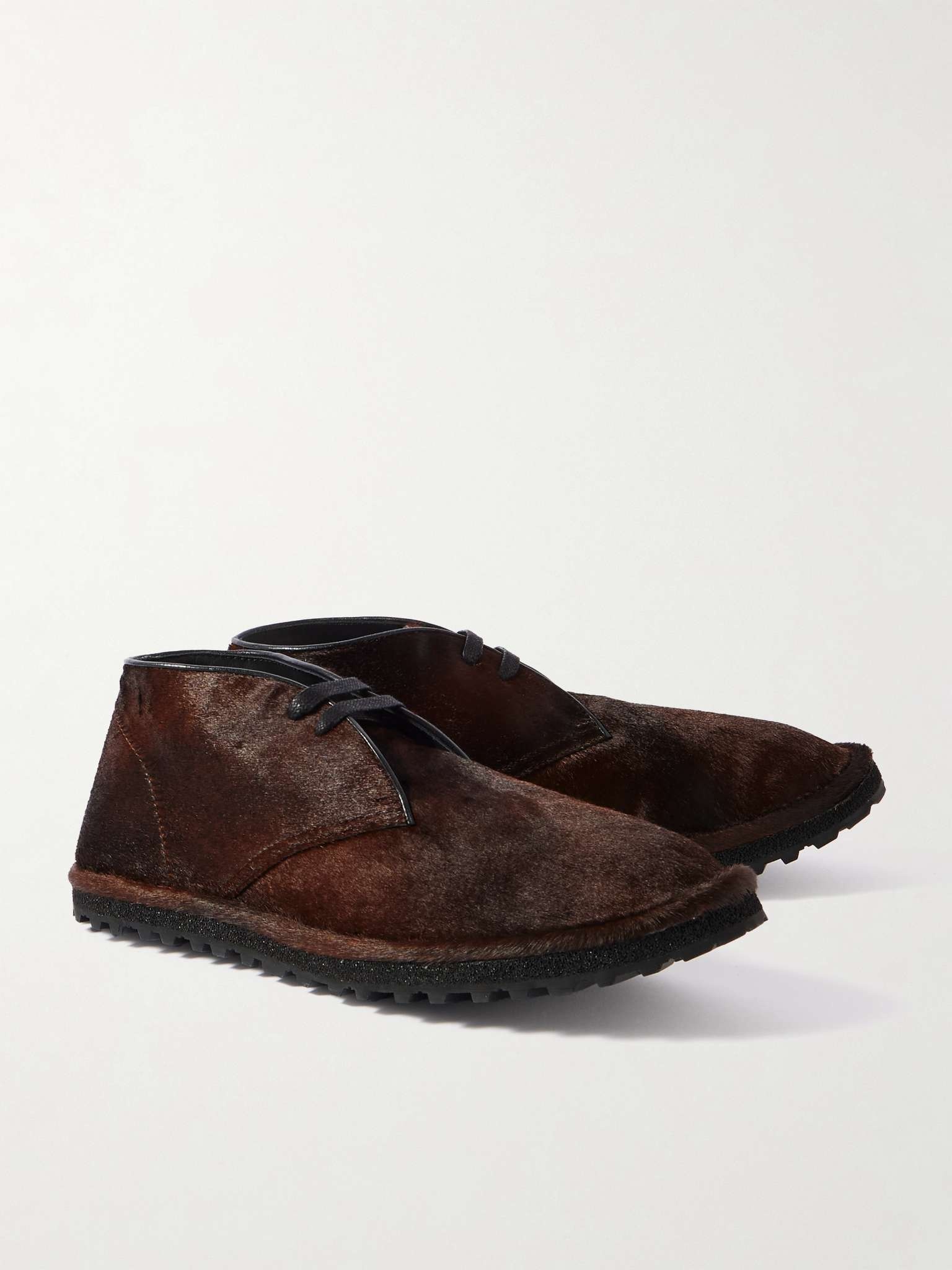 Leather-Trimmed Calf Hair Desert Boots - 4