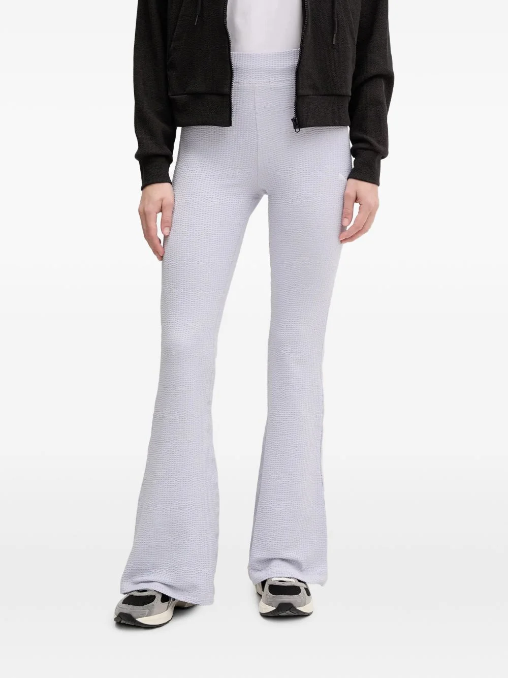 Dare To waffle-knit flared leggings - 1