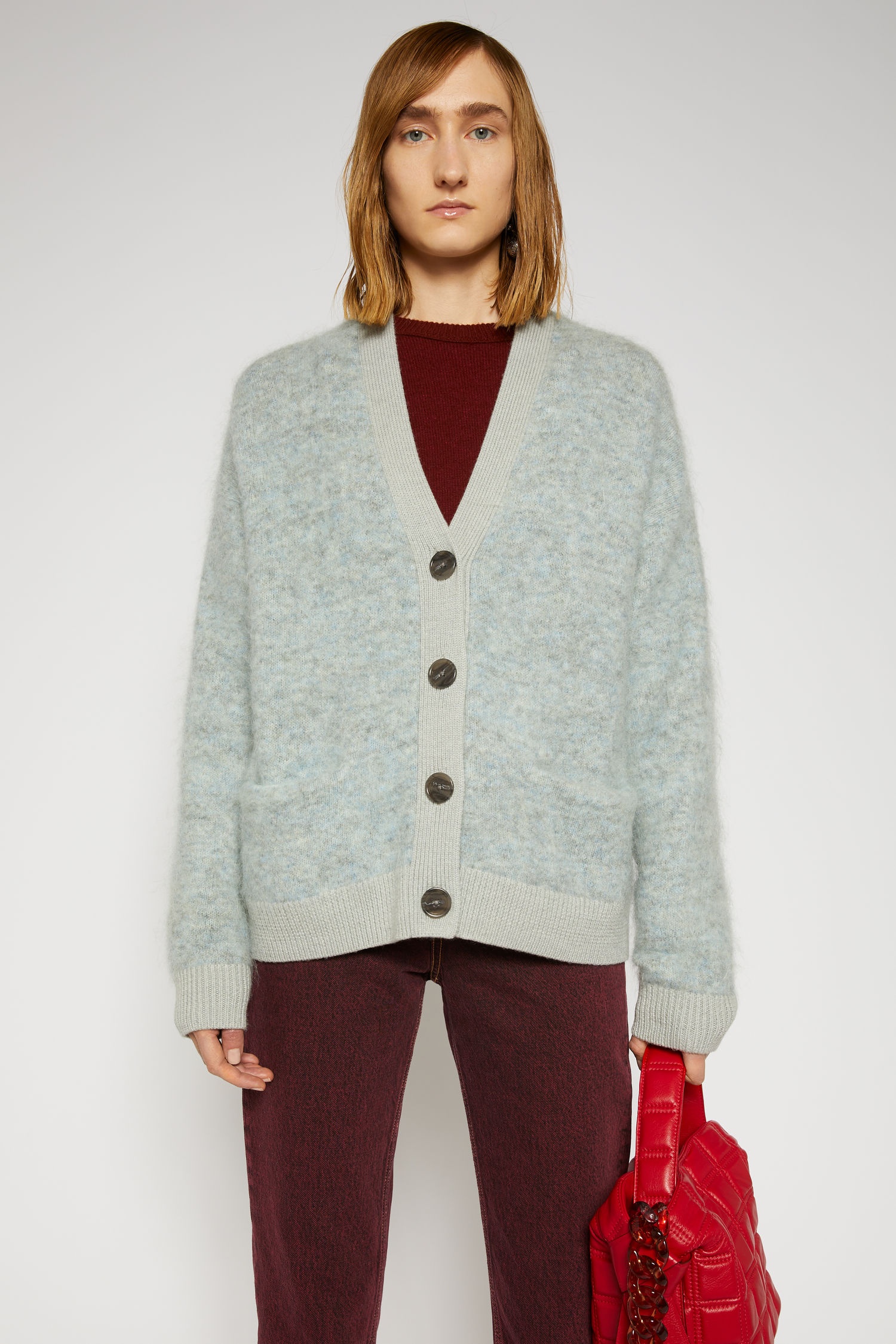 Mohair-blend cardigan light grey/blue - 2