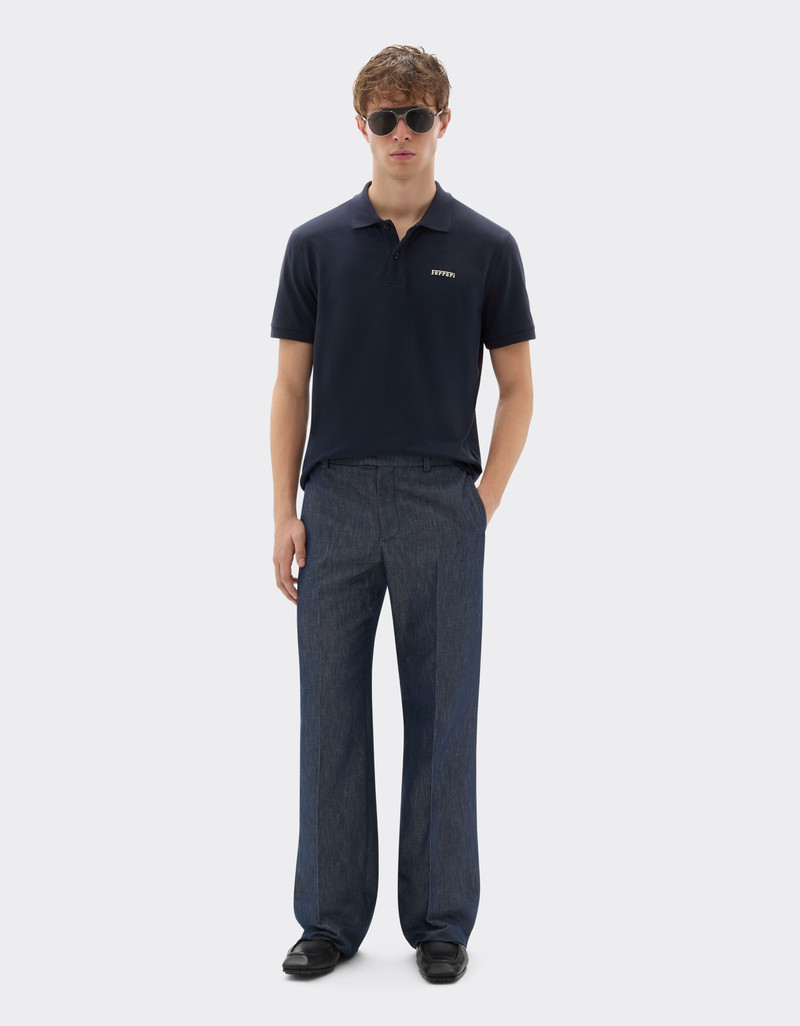 Ferrari Cotton polo shirt with Ferrari logo outlook