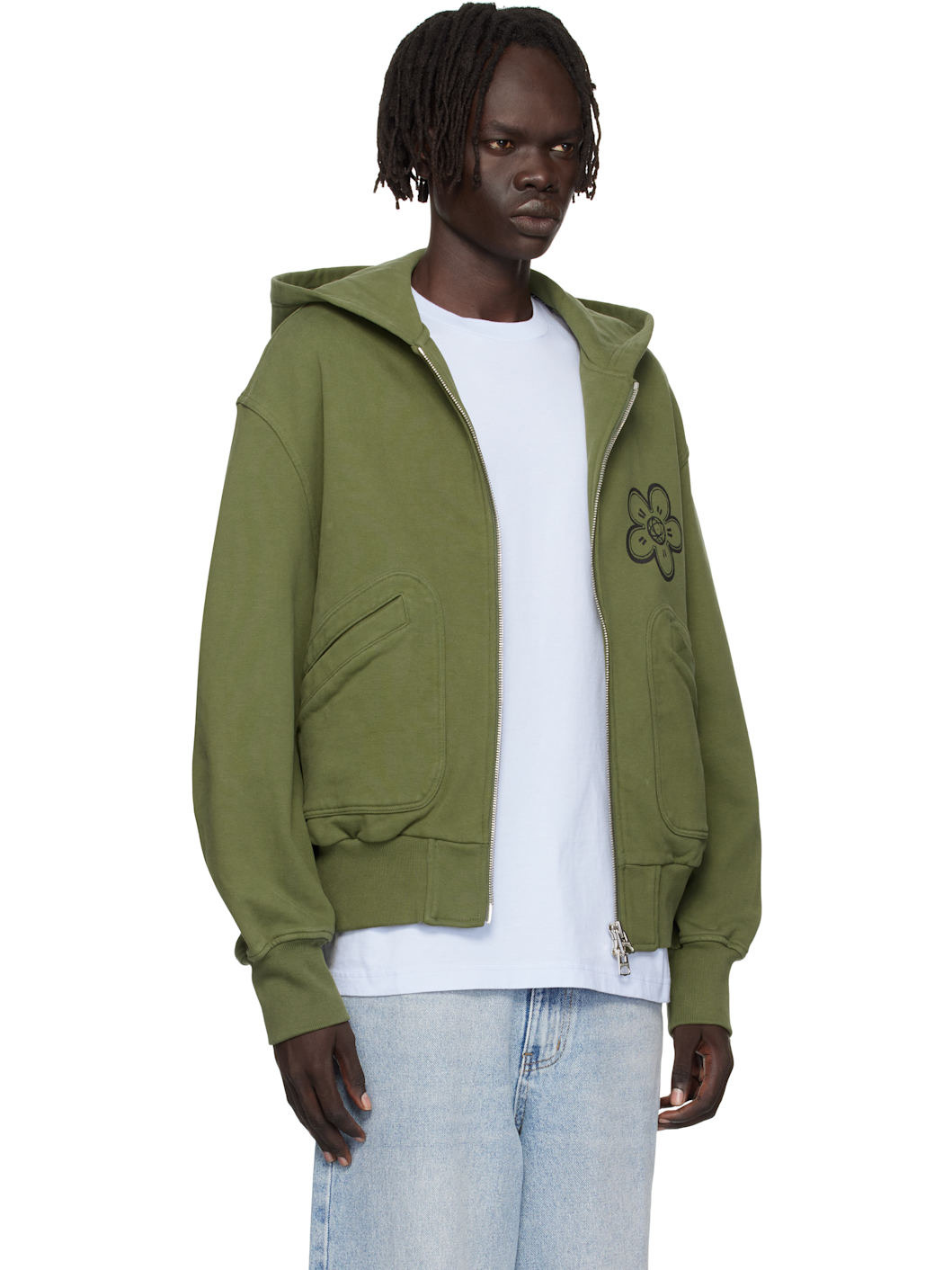 Khaki Kenzo Paris Futura 2000 Edition Boxy Full-Zip Hoodie - 2