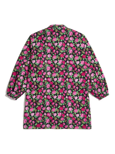 BALENCIAGA floral-print hooded raincoat outlook