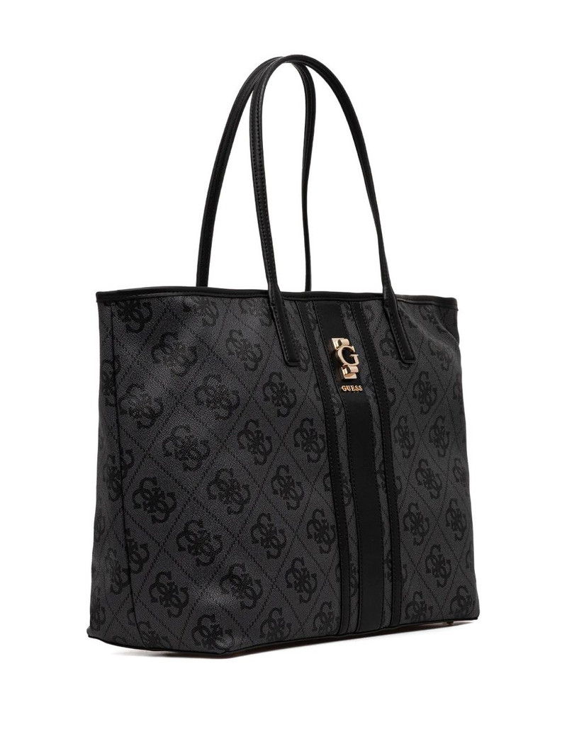 GUESS USA Erenia monogram black tote bag outlook