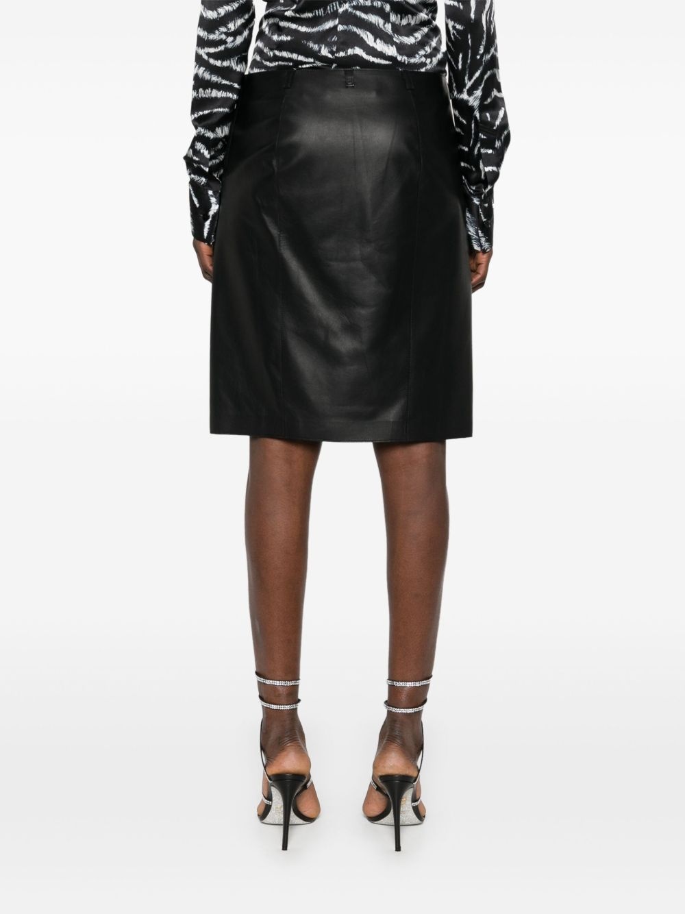 leather mini skirt - 4