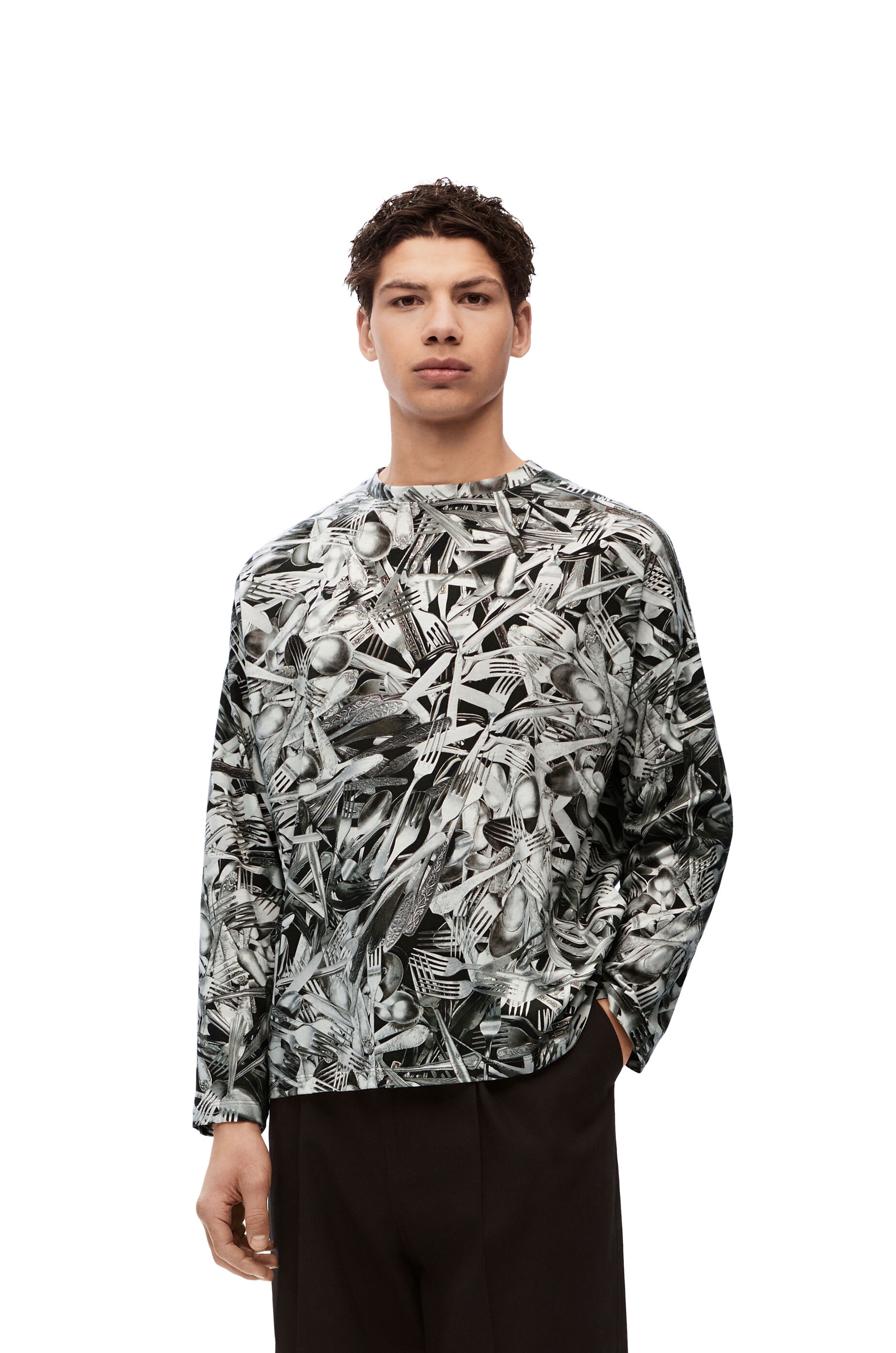 Relaxed fit long sleeve T-shirt in cotton - 3