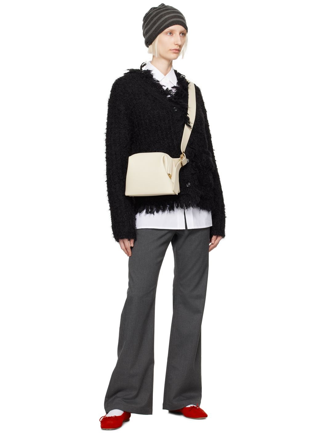 Black Y-Neck Cardigan - 4