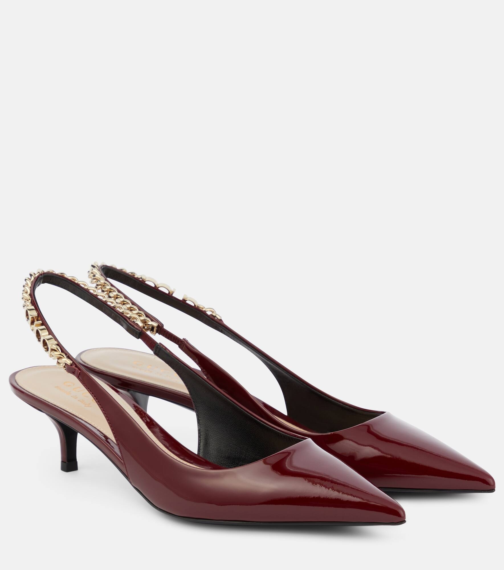 Gucci Signoria patent leather slingback pumps - 1