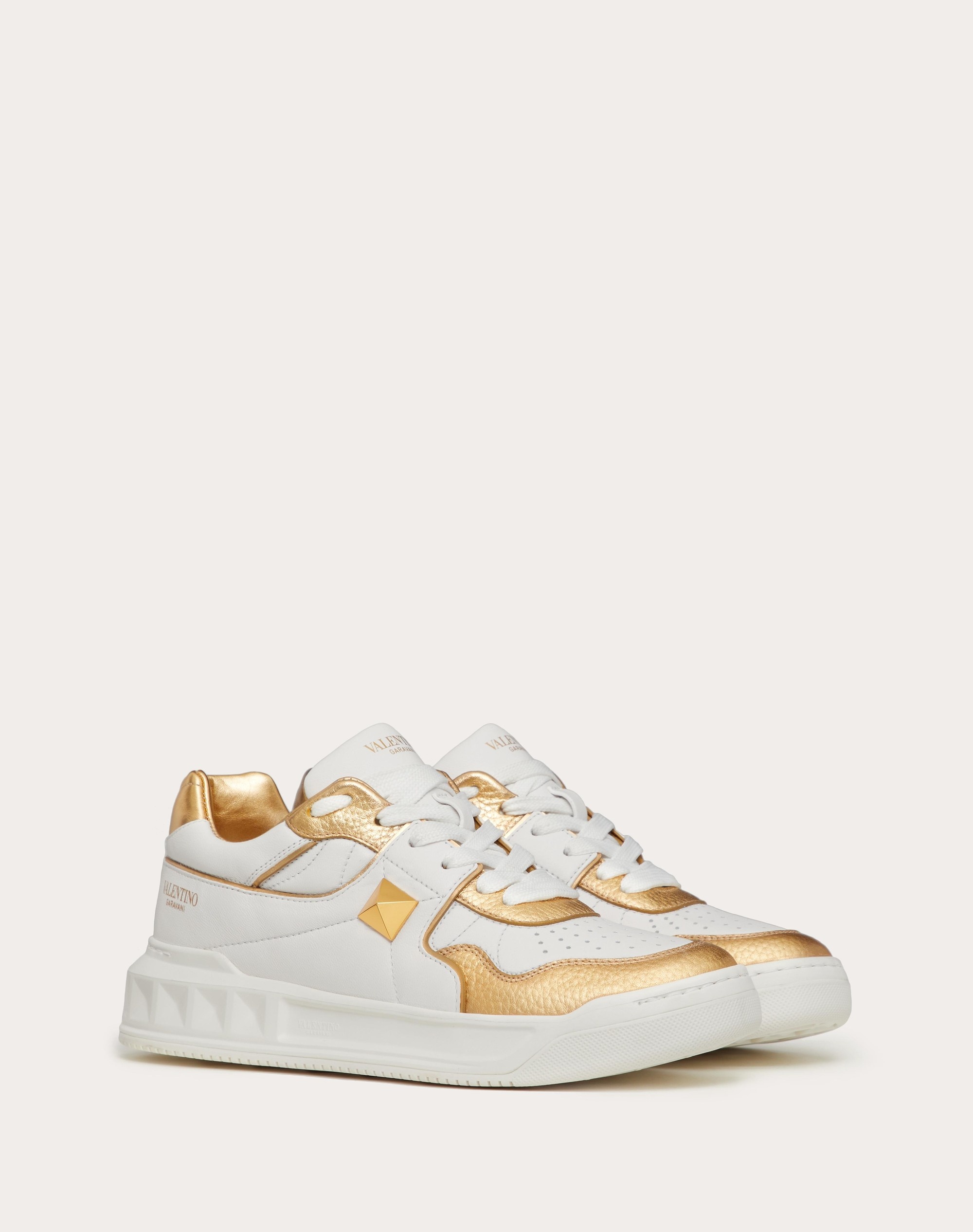 ONE STUD LOW-TOP NAPPA SNEAKER WITH METALLIC DETAILS - 2