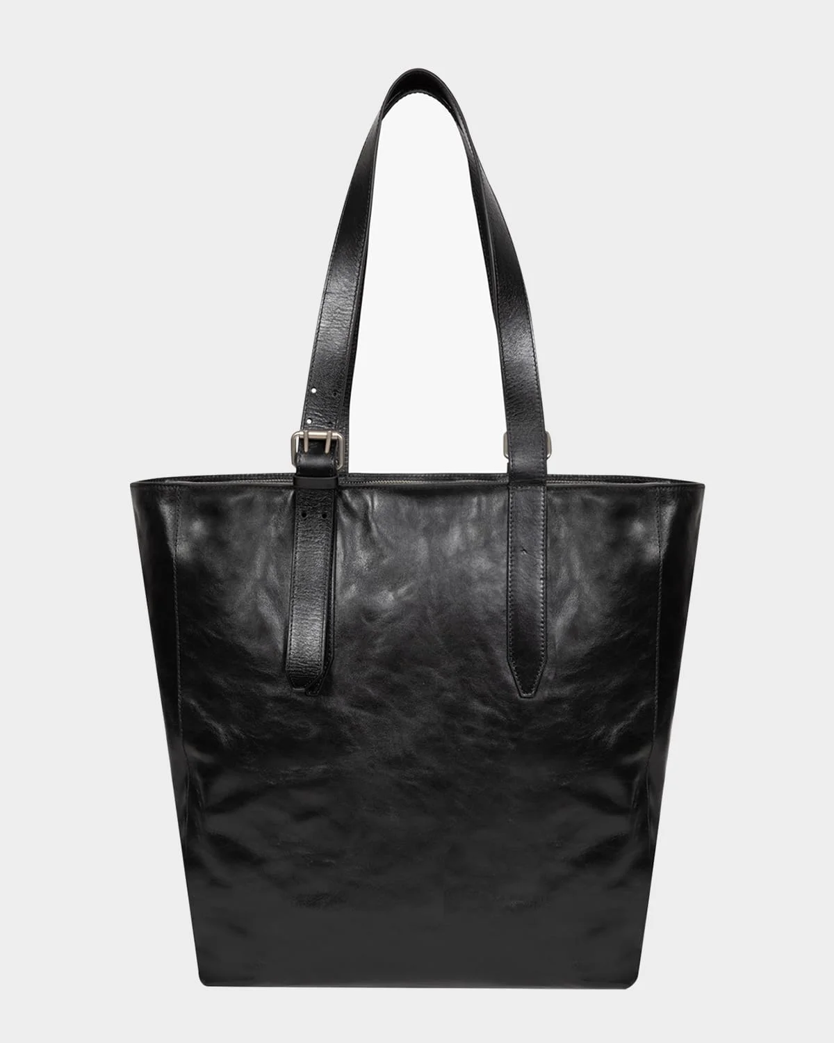 Men's Leather Messenger Bag with Shoulder Strap - 1