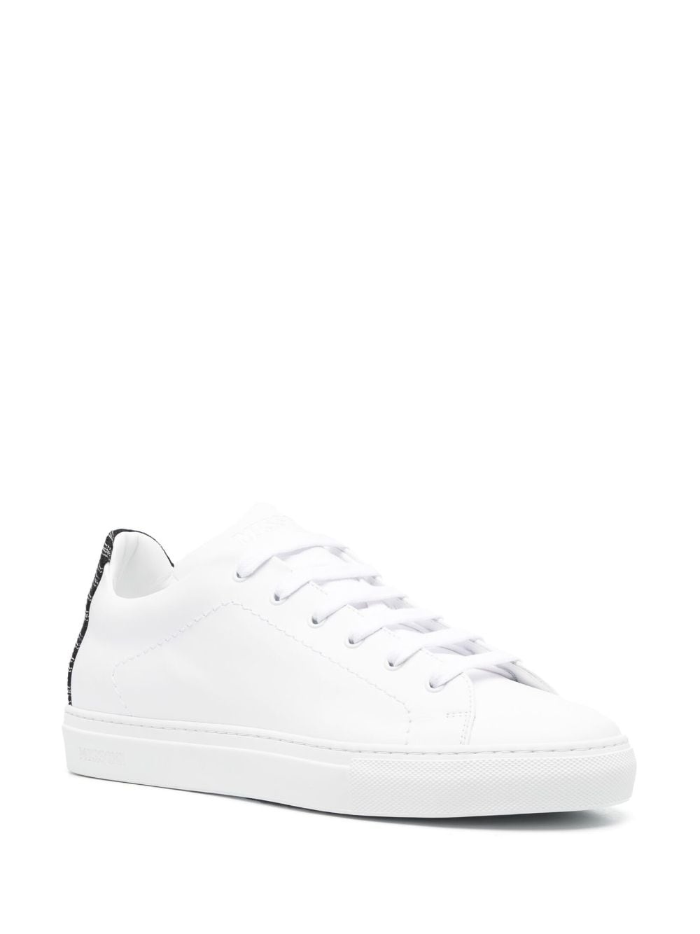 woven-heel counter leather sneakers - 2