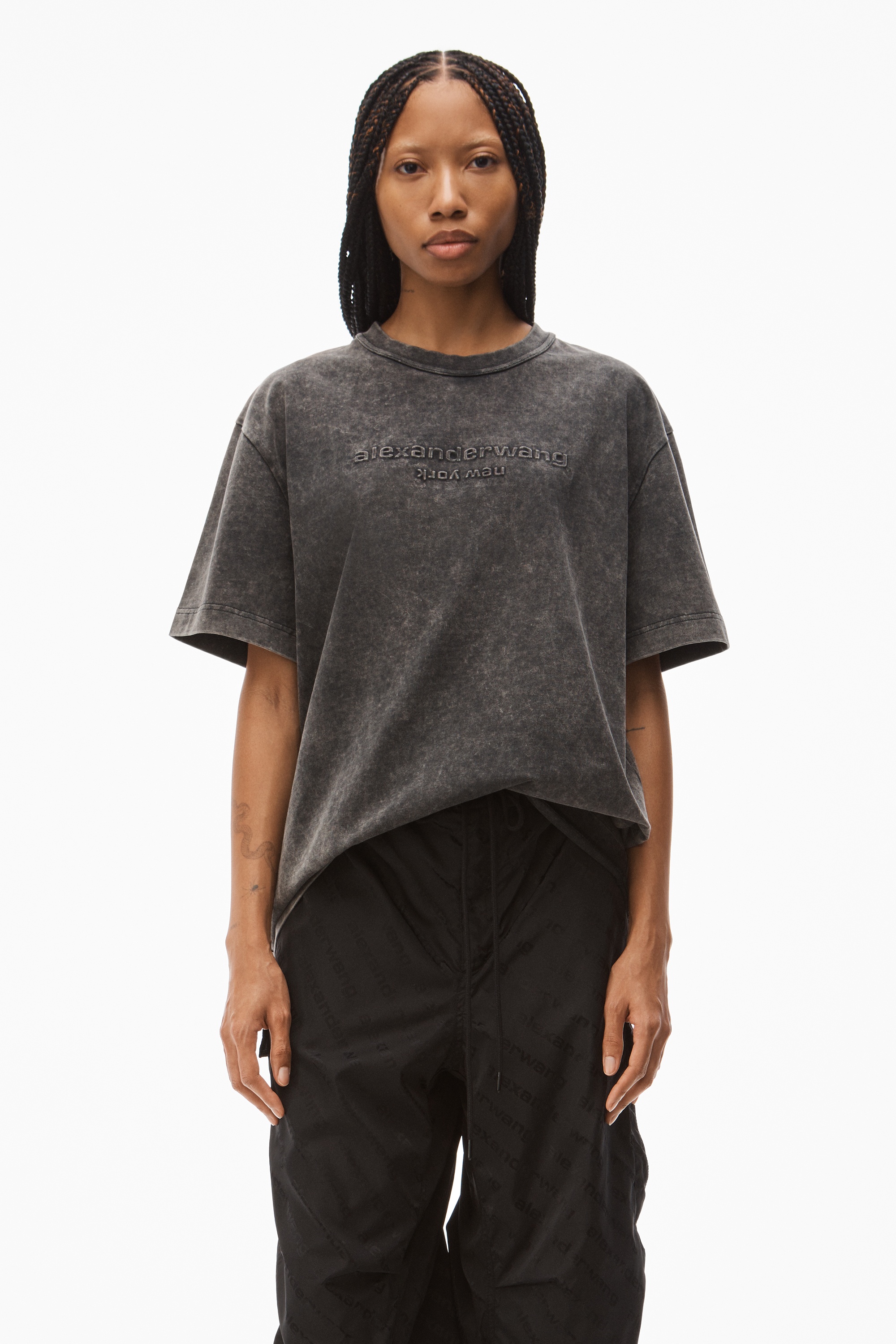 EMBOSSED LOGO TEE IN COMPACT JERSEY - 2
