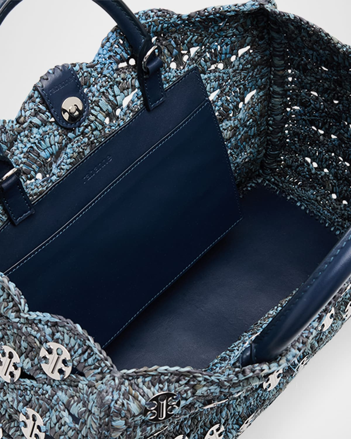 Sac a Main Denim Raffia Tote Bag - 4