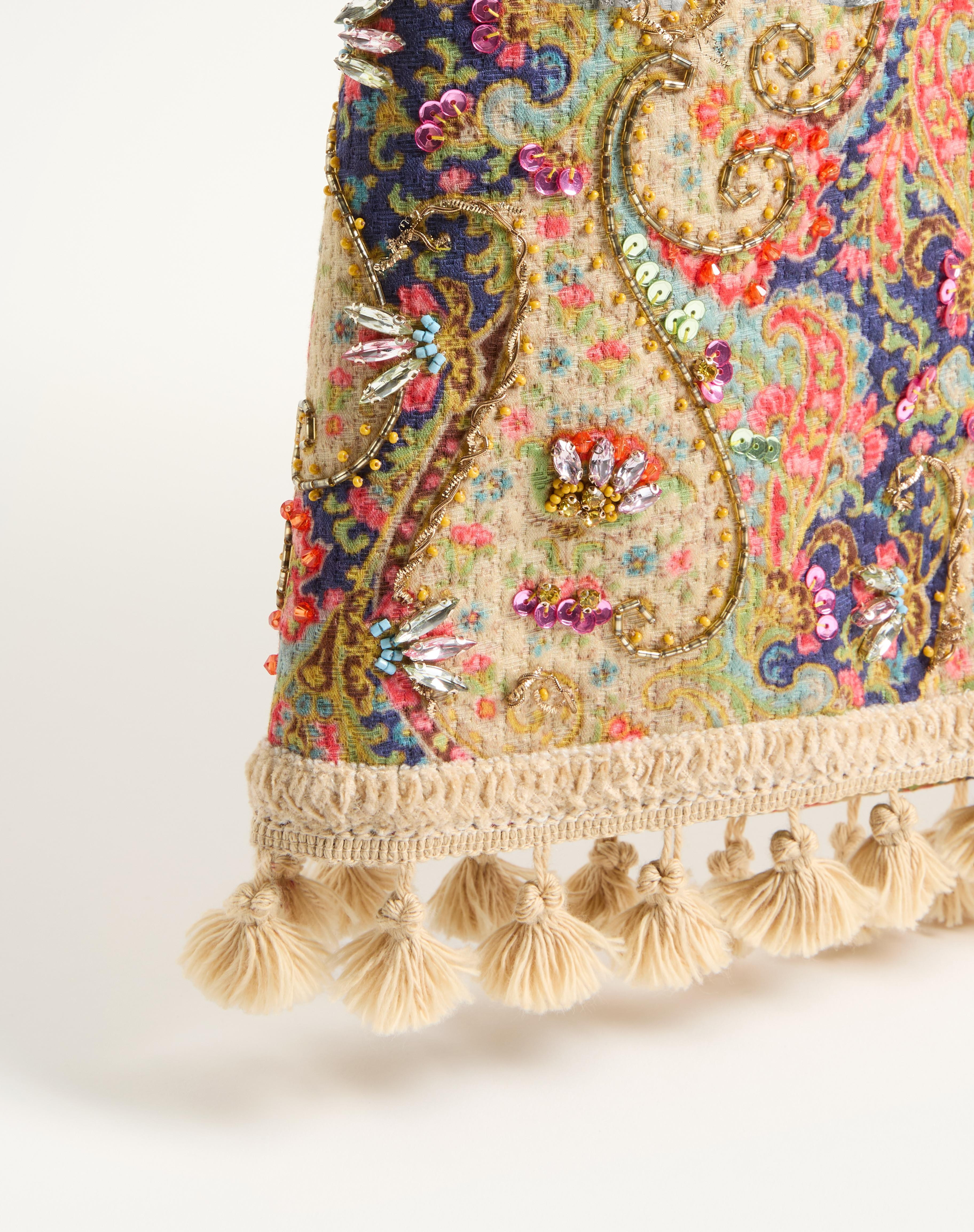 EMBROIDERED SKIRT ON PIQUET WITH PAISLEY VOYAGE IMAGINAIRE PRINT - 6
