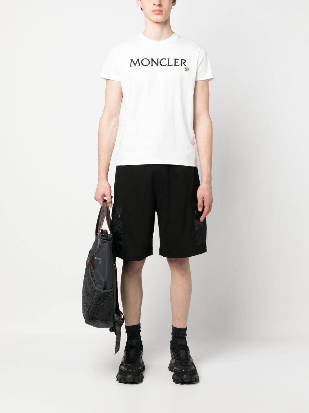 logo-patch cotton shorts - 2