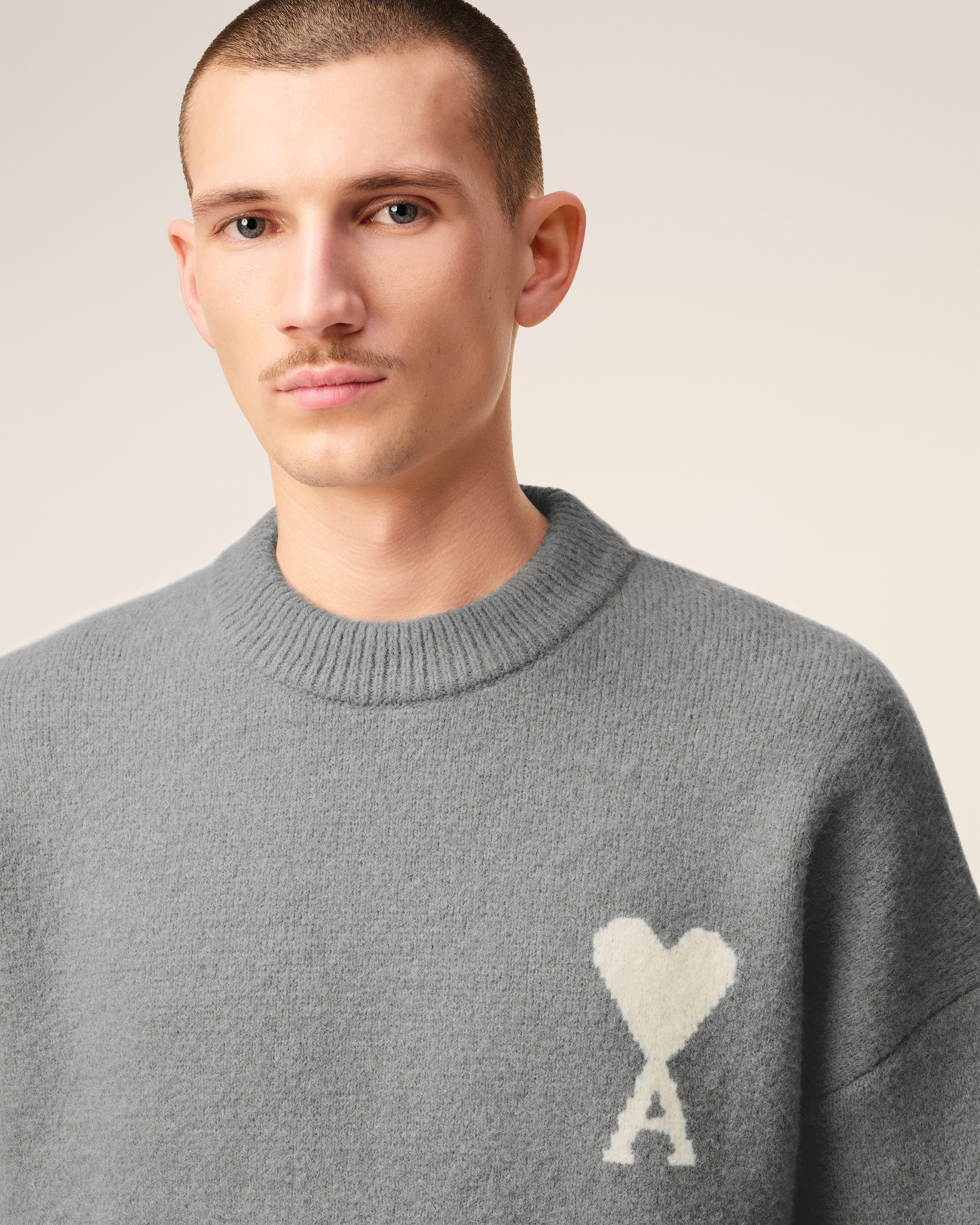 GREY ALPACA AMI DE COEUR CREWNECK SWEATER - 4