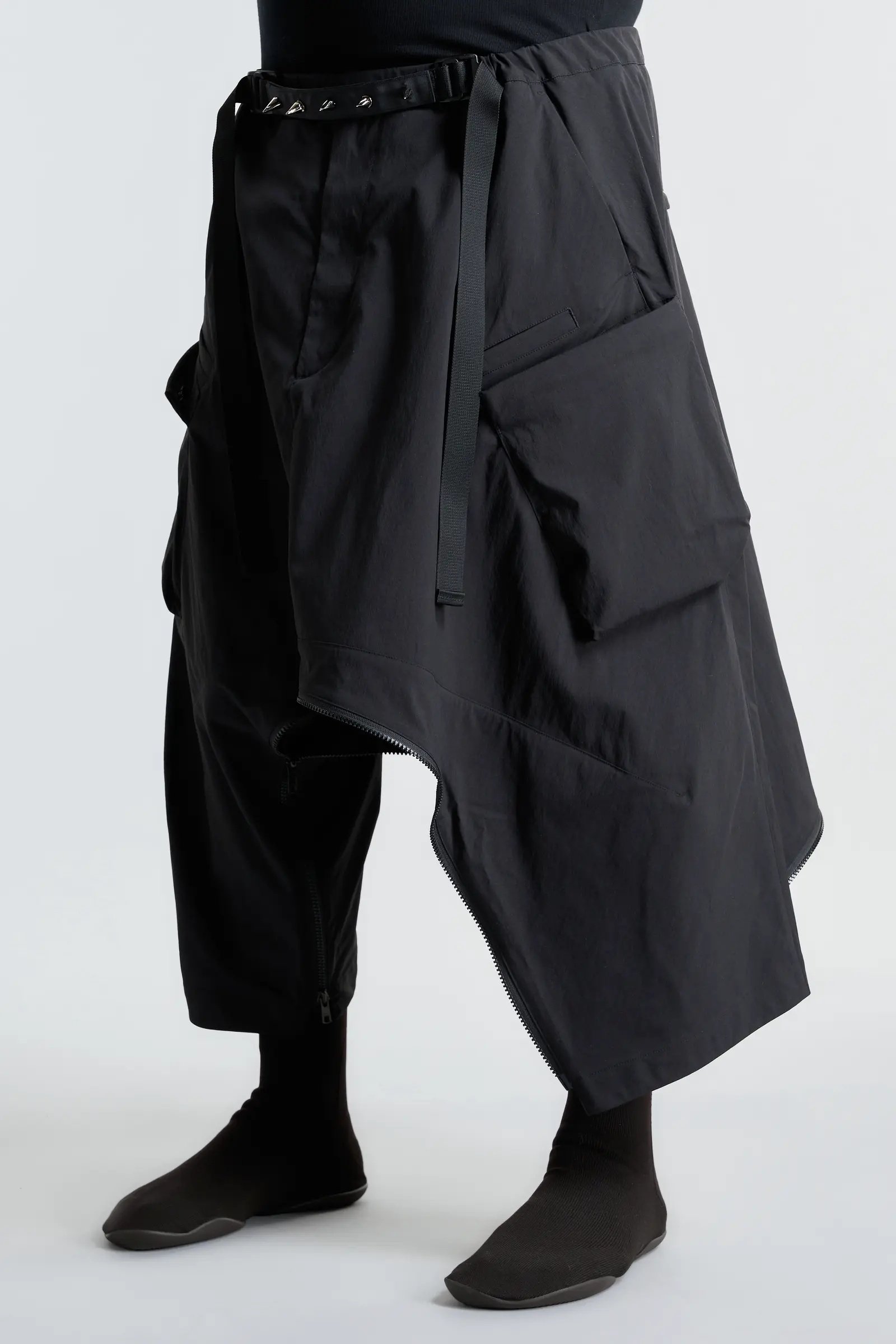 SK30-M Nylon Stretch Convert Cargo Skirt Black - 13