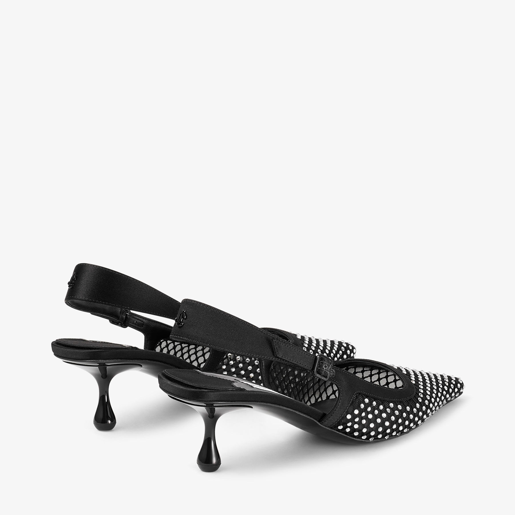 Amel 50
Black Crystal Mesh & Satin Pumps - 6