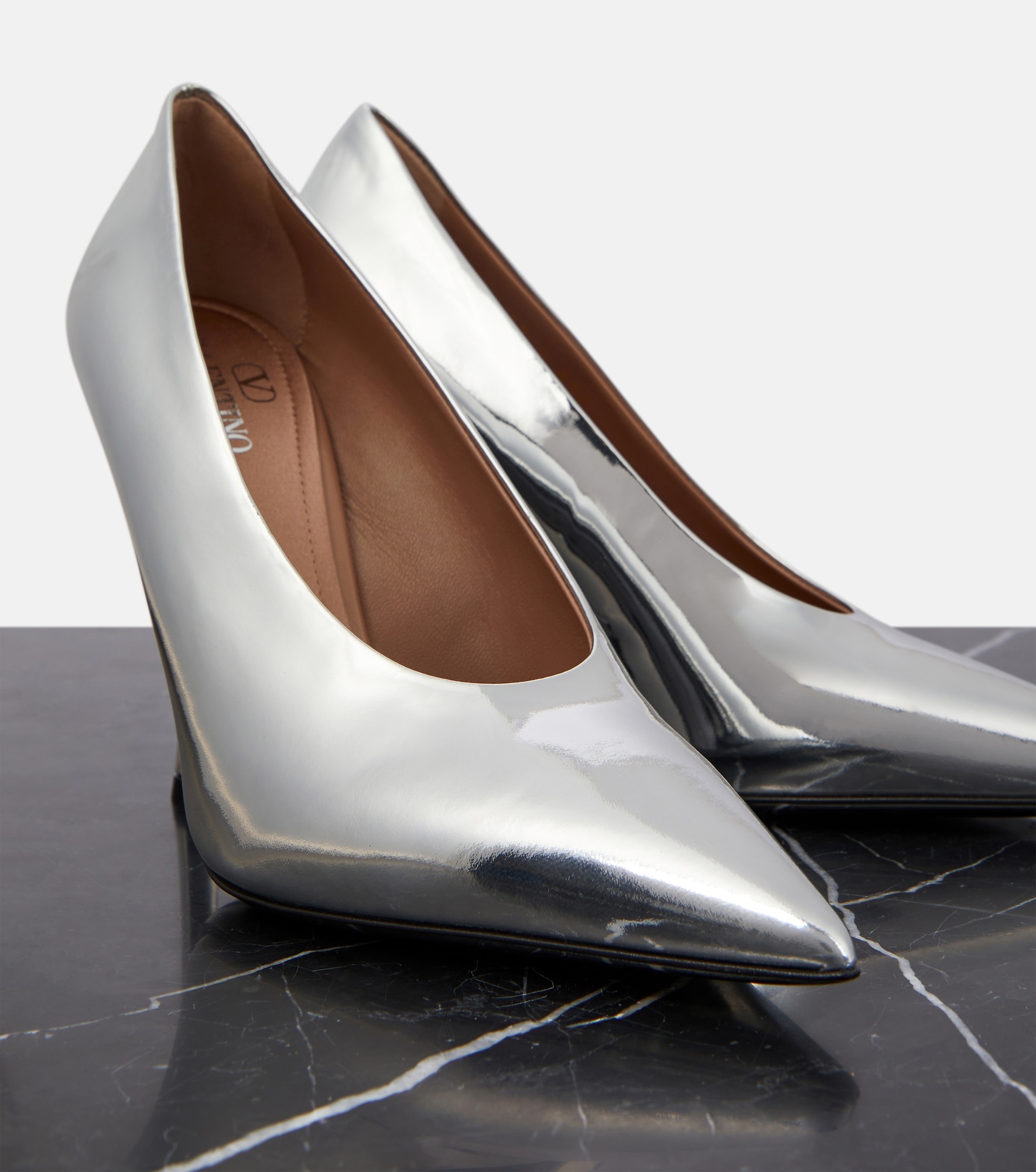 Nite-Out mirrored leather pumps - 6
