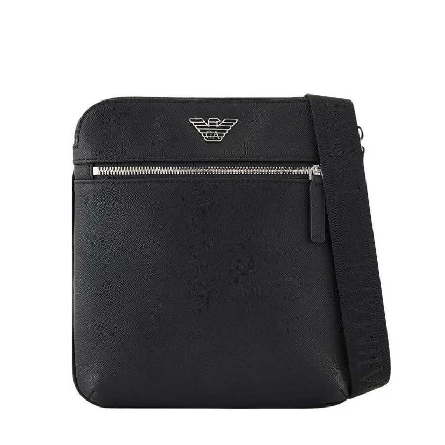 Emporio Armani Eagle Plate Saffiano Leather Shoulder Bag - 1