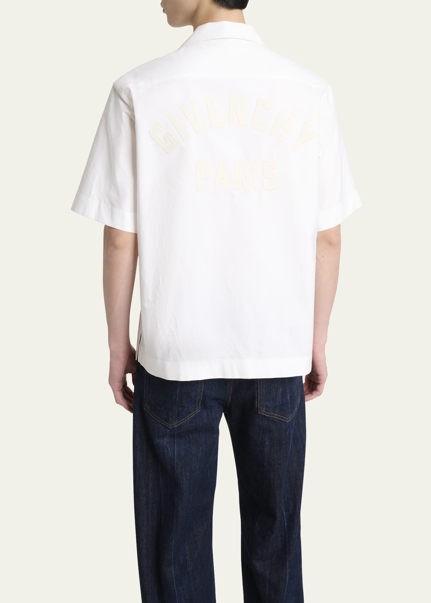 Men's Logo-Back Poplin Bowling Shirt - 3