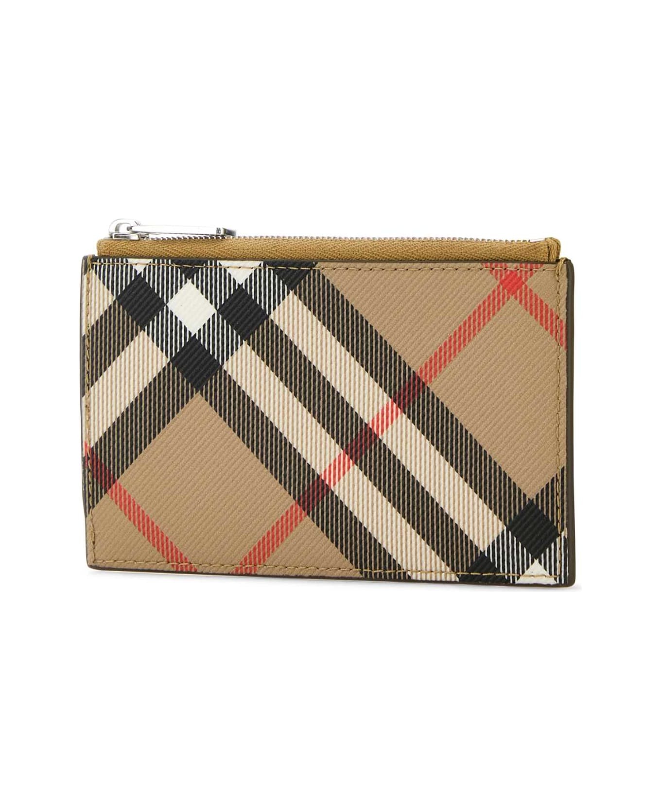 Printed Canvas Check Card Holder - 2