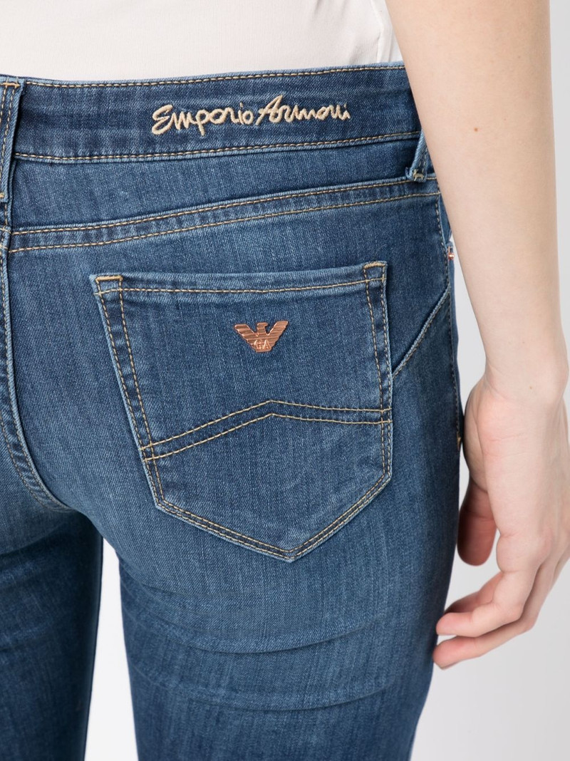 embroidered-logo jeans 5