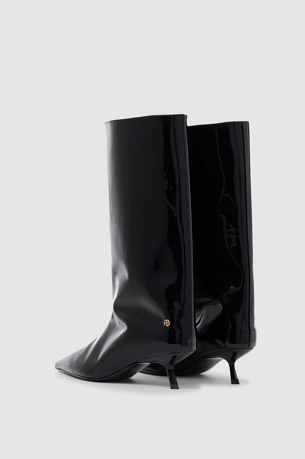 Hilda Wide Boots - Black Patent - 4