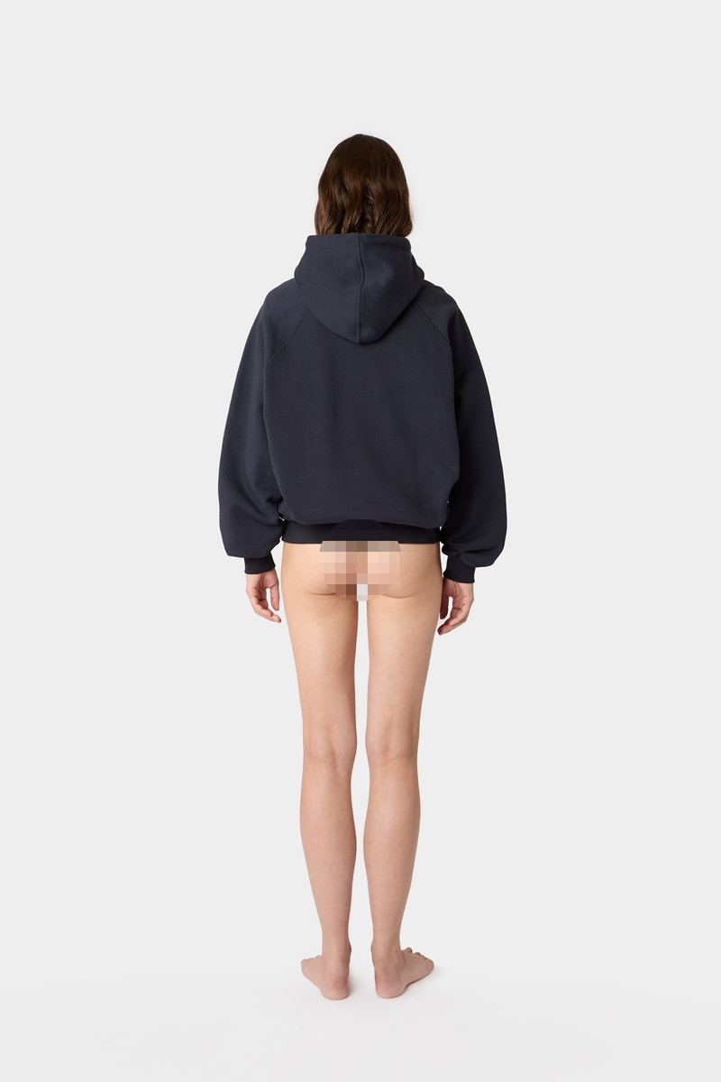 SMALL LOGO EMBROIDERED HOODIE /  blue 5