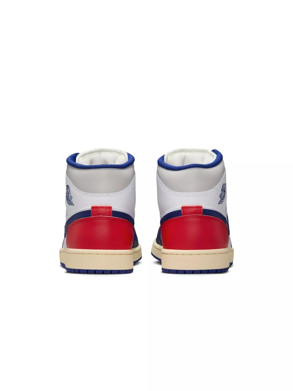 1 Mid "White/Deep Royal Blue/University Red" Men's Shoe - 7